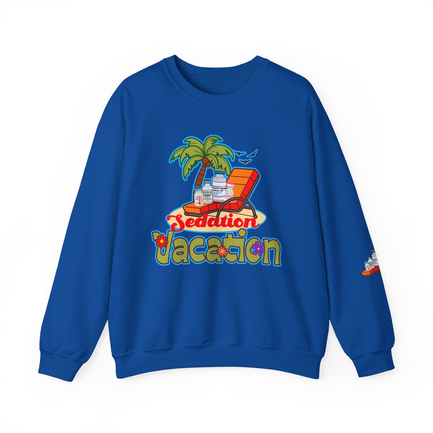 Sedation Vacation Sweatshirt, Relax in Style with ICU Humor, Daily Awakening Trial Humor, Great gift for ICU Nurses, Critical Care Doctors