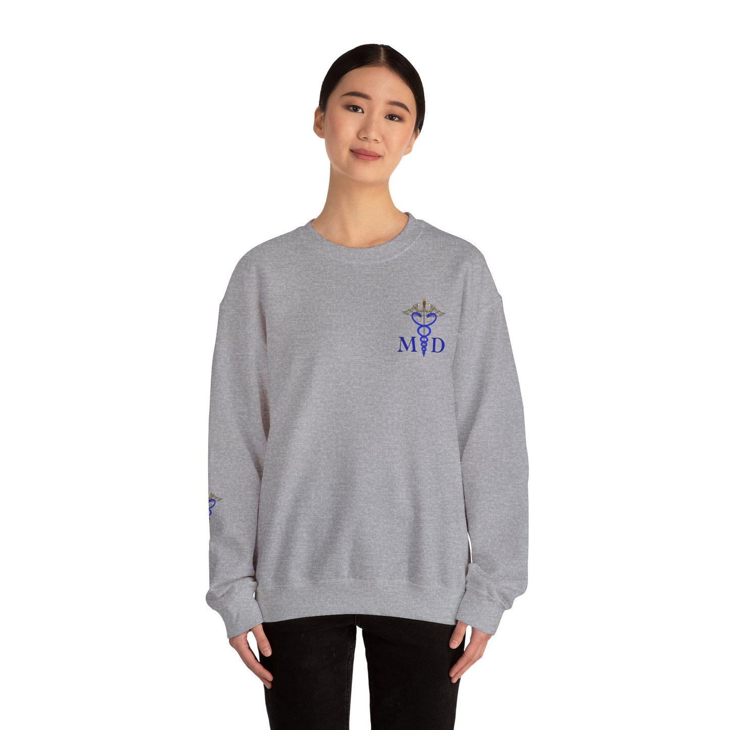 MD Caduceus Sweatshirt, Proud MD Apparel, Great Gift For Doctors, New Grad Doctors, Unisex Heavy Blend™ Crewneck Sweatshirt