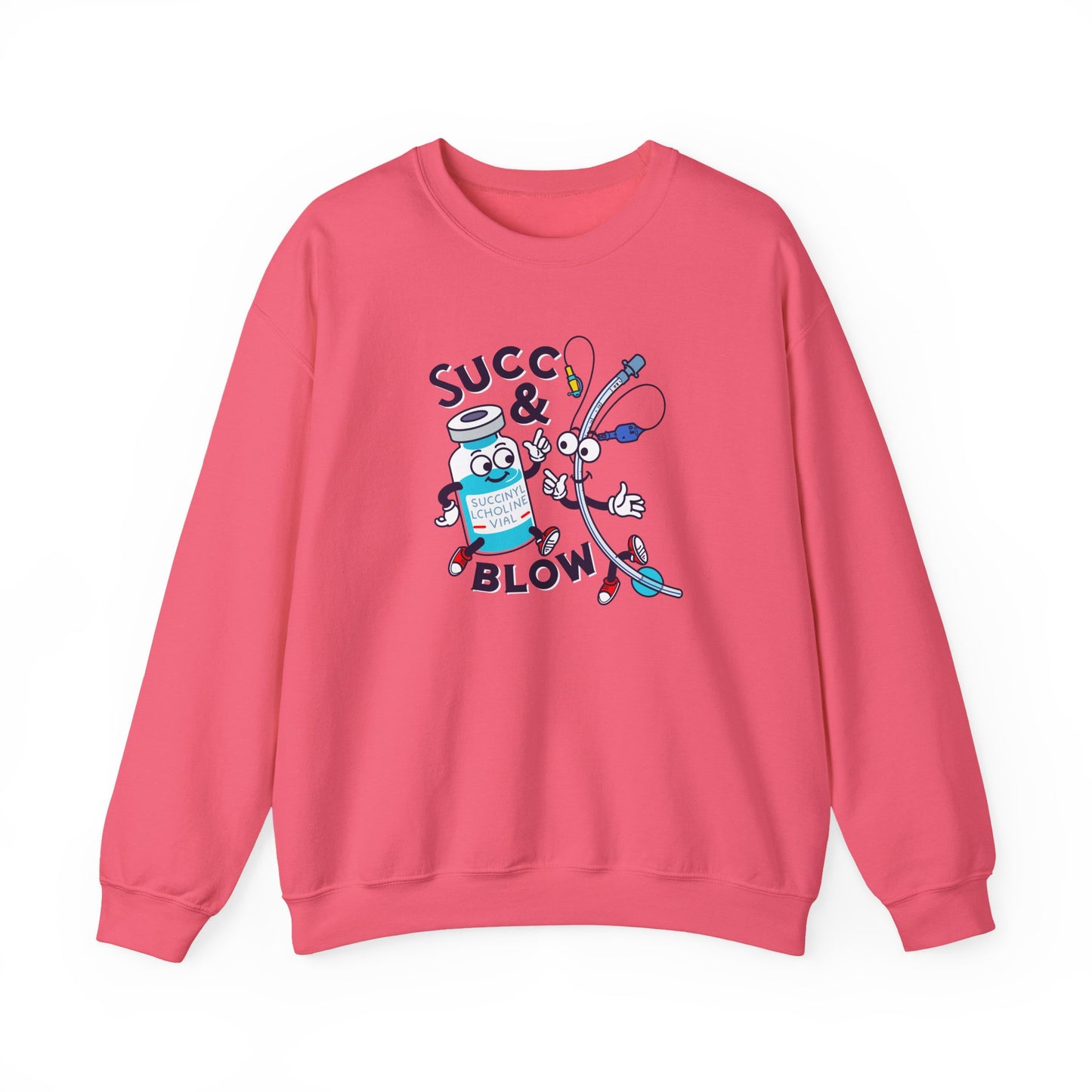 Succ and Blow Sweatshirt, Funny ICU Nurse & Anesthesia Humor, Succinylcholine, ET Tube Design, Respiratory, Intubation RN Sweatshirt