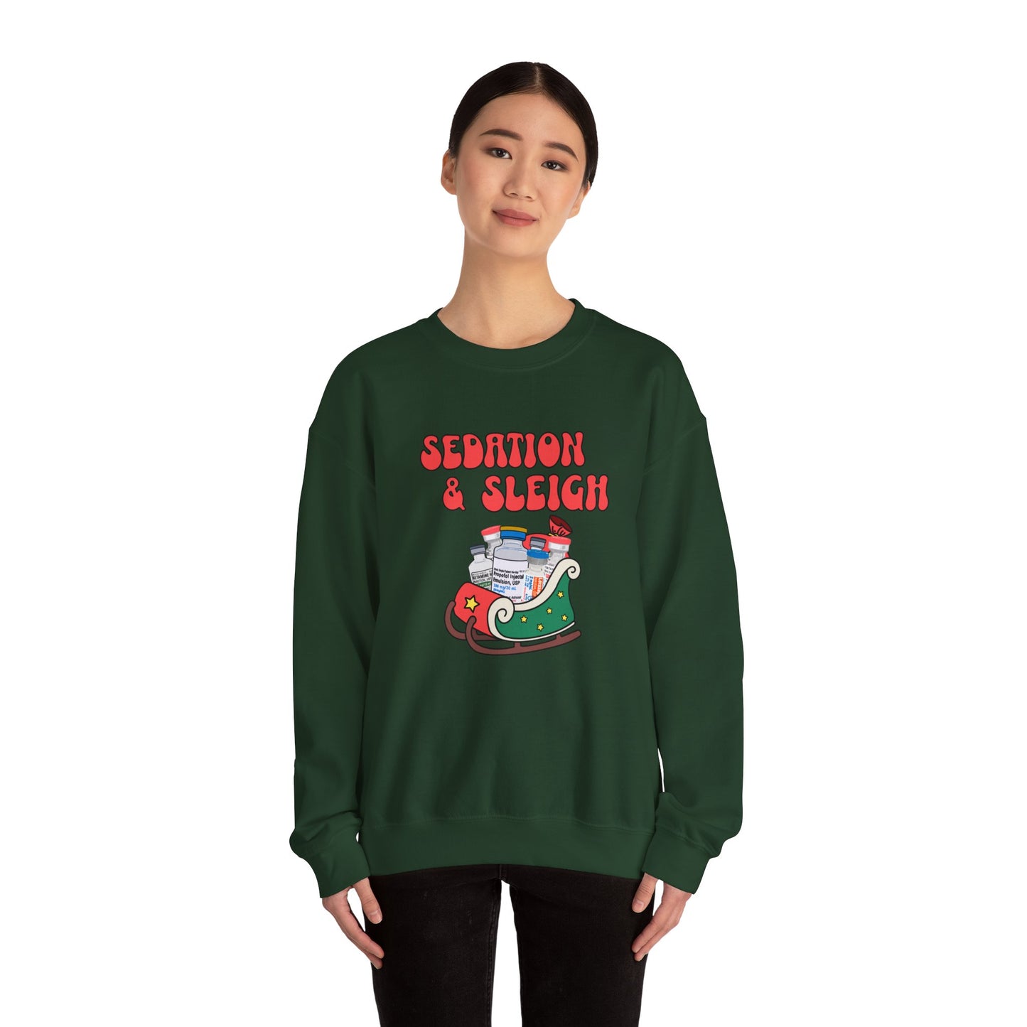 Sedation and Sleigh Sweatshirt, Santas Festive Sedation Delivery, Nurse Sweatshirt
