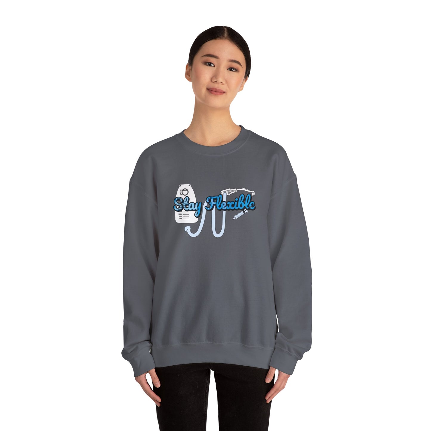 Stay Flexible Sweatshirt, Funny Nurse Humor, Flex-Seal Fecal Management, ICU, ER, Critical Care, RN Gift, Medical Gag Apparel