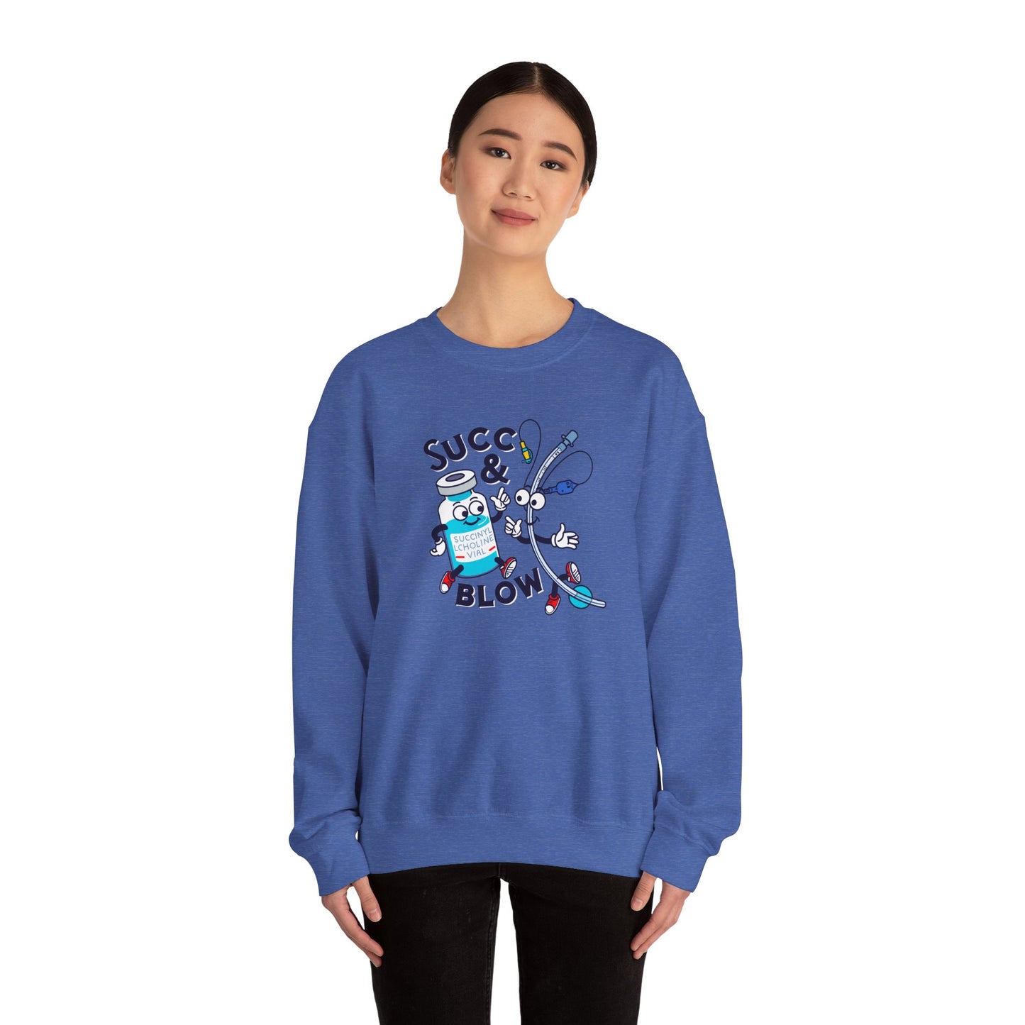Succ and Blow Sweatshirt, Funny ICU Nurse & Anesthesia Humor, Succinylcholine, ET Tube Design, Respiratory, Intubation RN Sweatshirt
