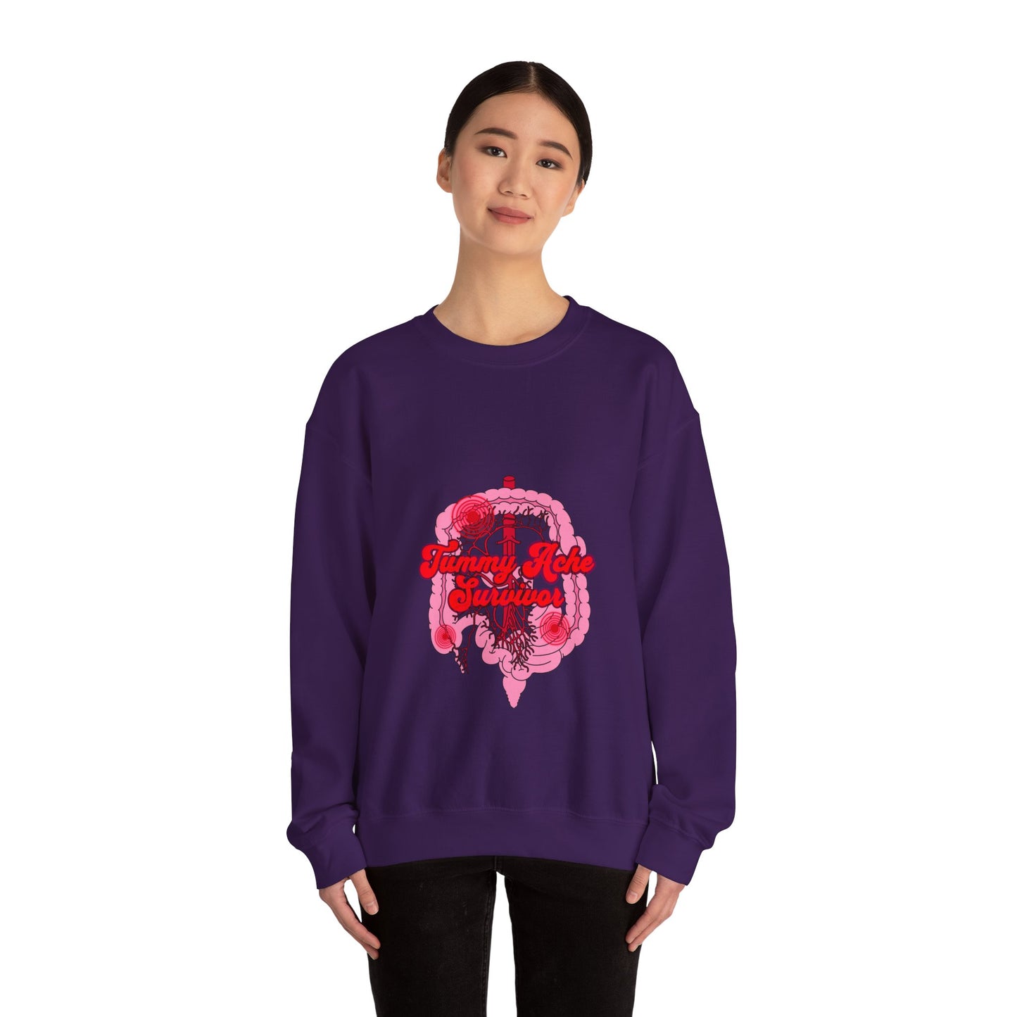 Tummy Ache Survivor Sweatshirt , Funny Nurse and Medical Humor Apparel,Unisex Heavy Blend™ Crewneck Sweatshirt, Humor Apparel For Nurses