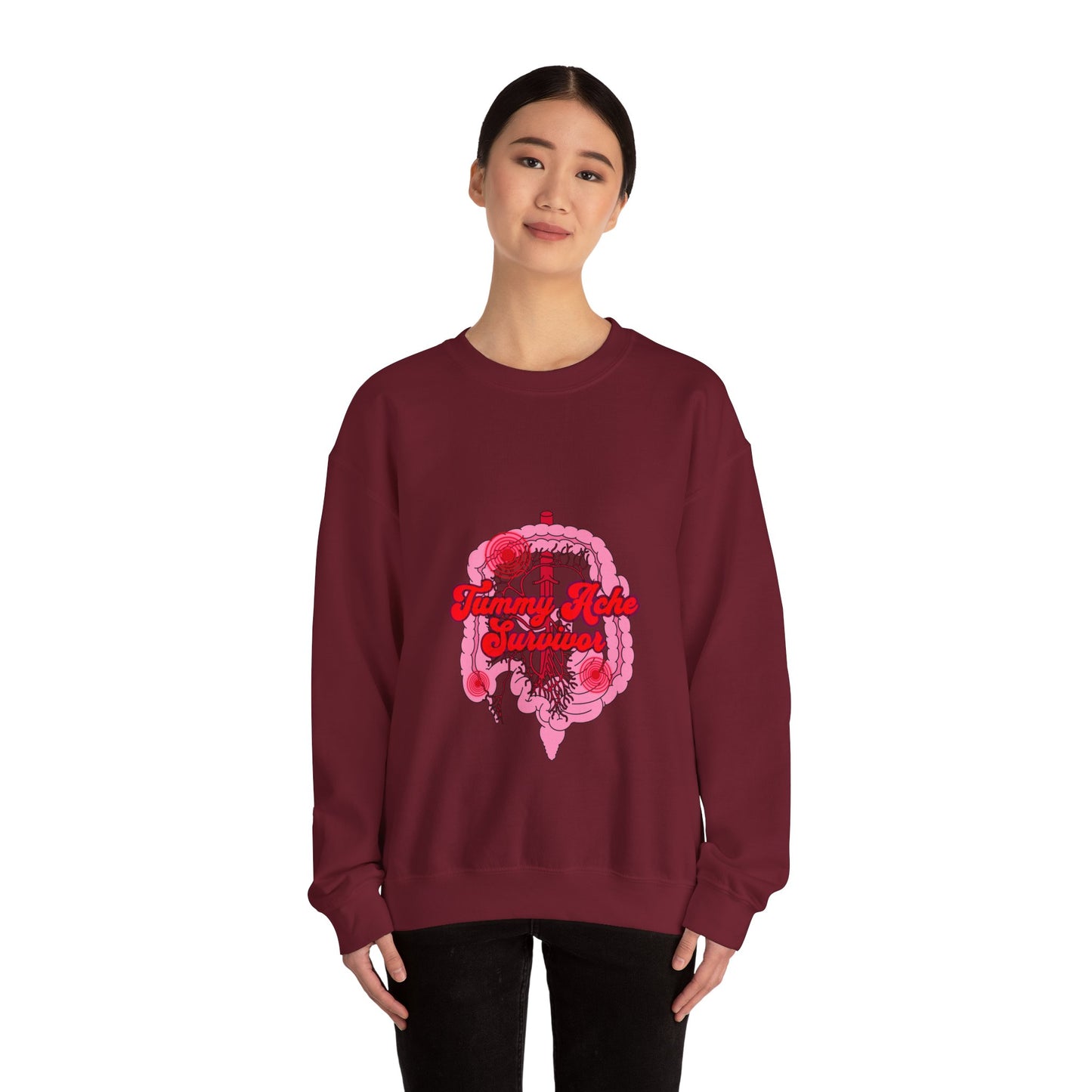 Tummy Ache Survivor Sweatshirt , Funny Nurse and Medical Humor Apparel,Unisex Heavy Blend™ Crewneck Sweatshirt, Humor Apparel For Nurses