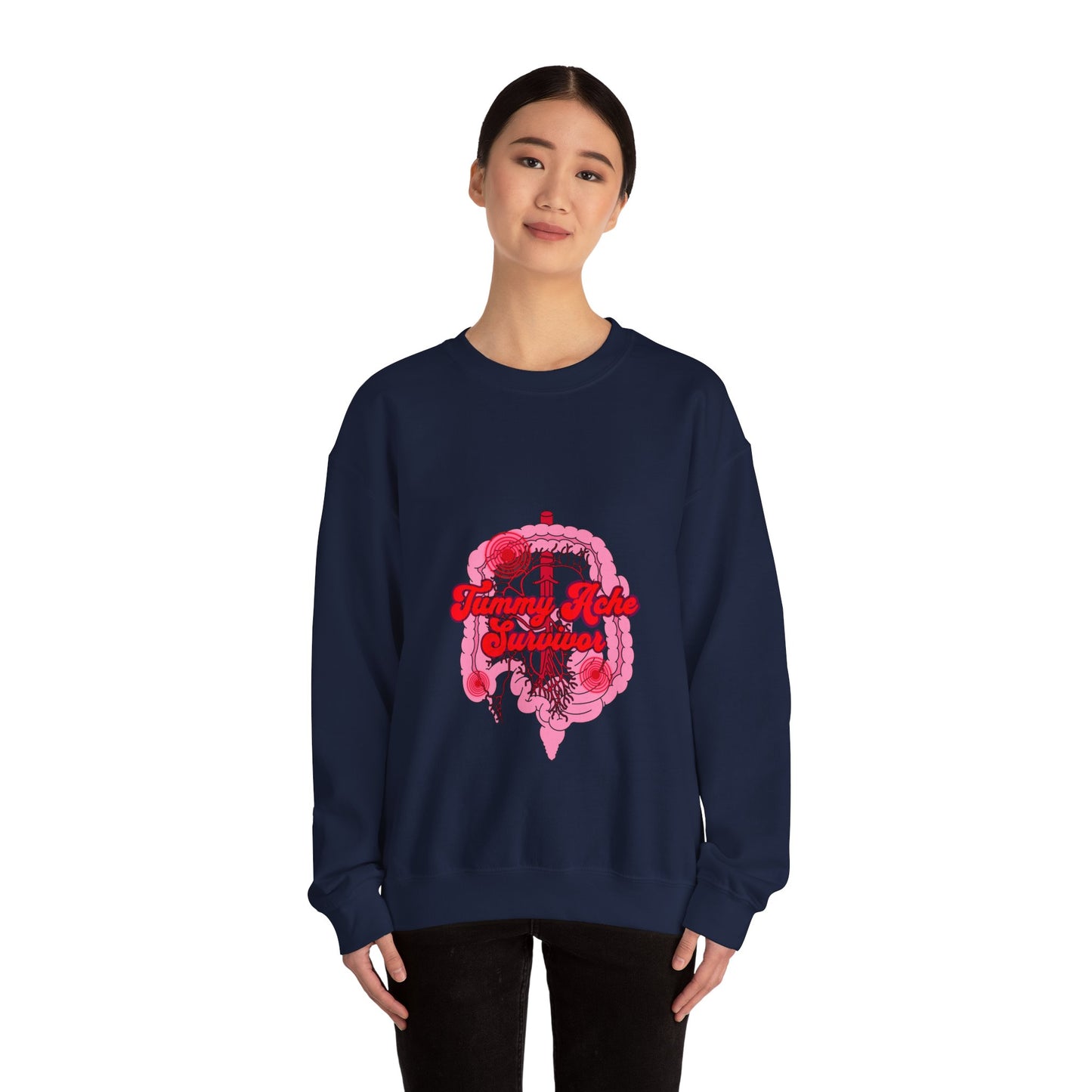 Tummy Ache Survivor Sweatshirt , Funny Nurse and Medical Humor Apparel,Unisex Heavy Blend™ Crewneck Sweatshirt, Humor Apparel For Nurses
