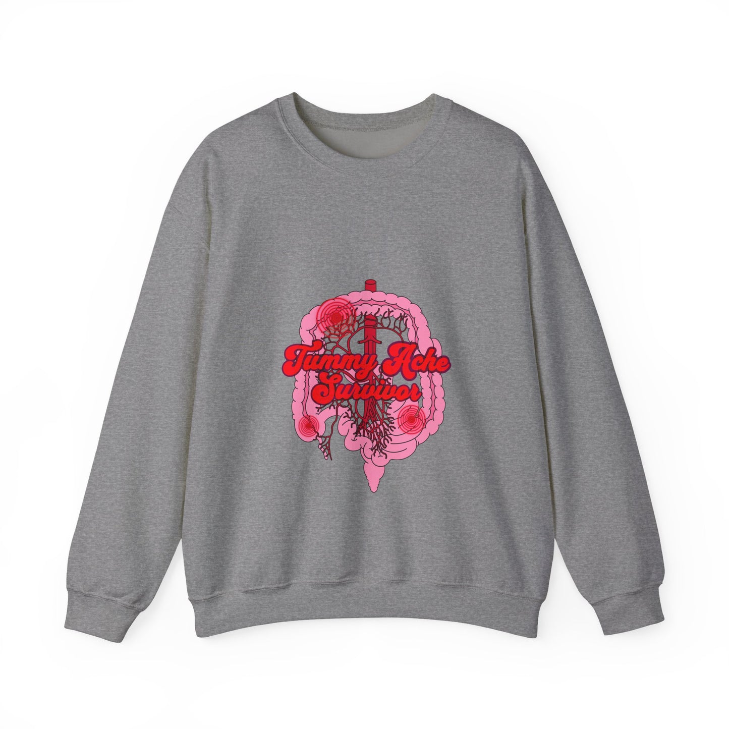 Tummy Ache Survivor Sweatshirt , Funny Nurse and Medical Humor Apparel,Unisex Heavy Blend™ Crewneck Sweatshirt, Humor Apparel For Nurses
