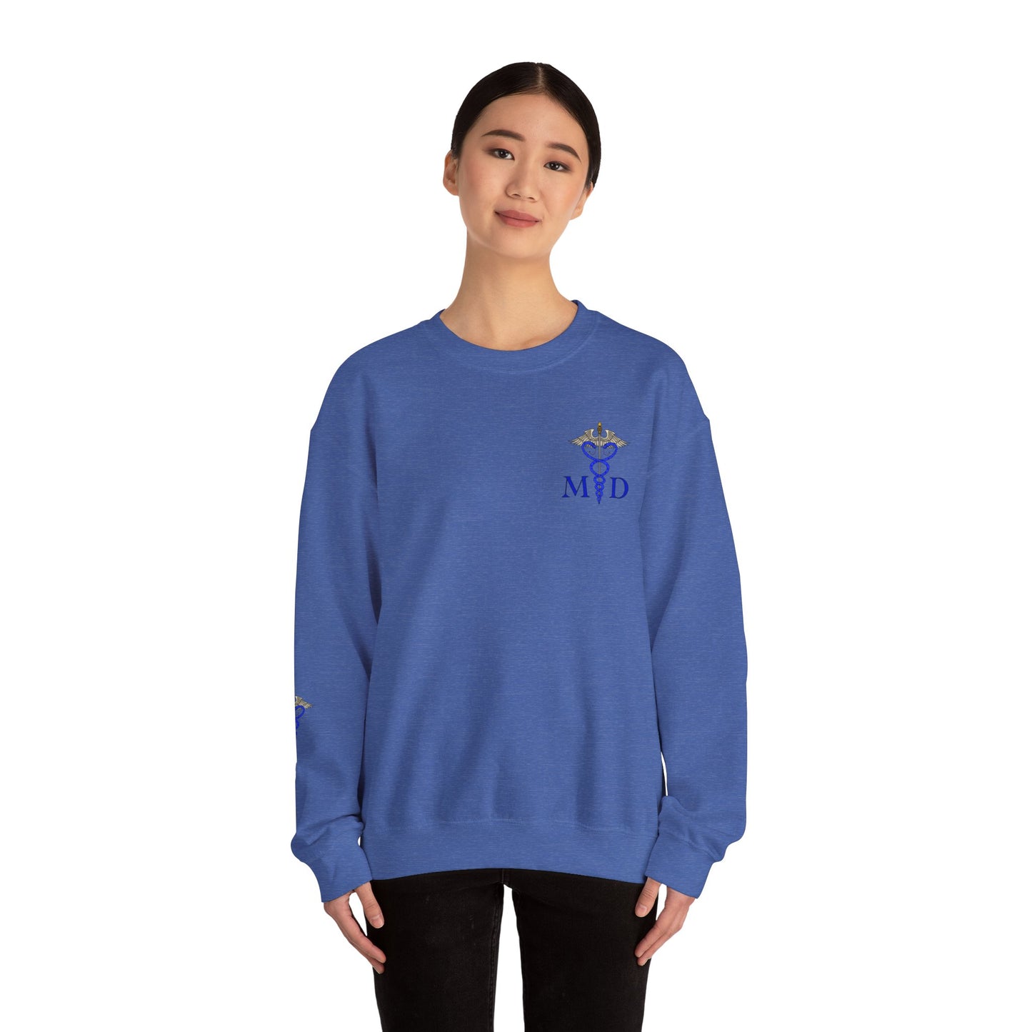 MD Caduceus Sweatshirt, Proud MD Apparel, Great Gift For Doctors, New Grad Doctors, Unisex Heavy Blend™ Crewneck Sweatshirt