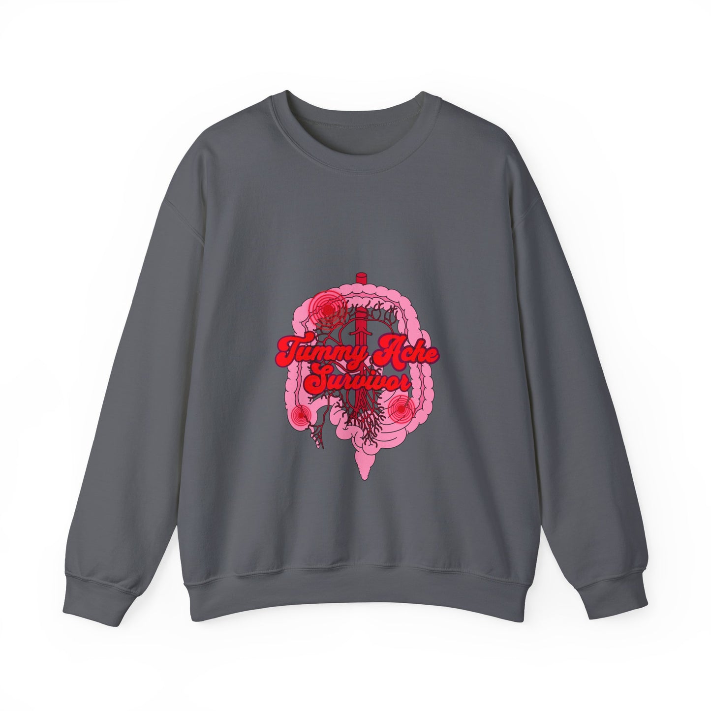 Tummy Ache Survivor Sweatshirt , Funny Nurse and Medical Humor Apparel,Unisex Heavy Blend™ Crewneck Sweatshirt, Humor Apparel For Nurses