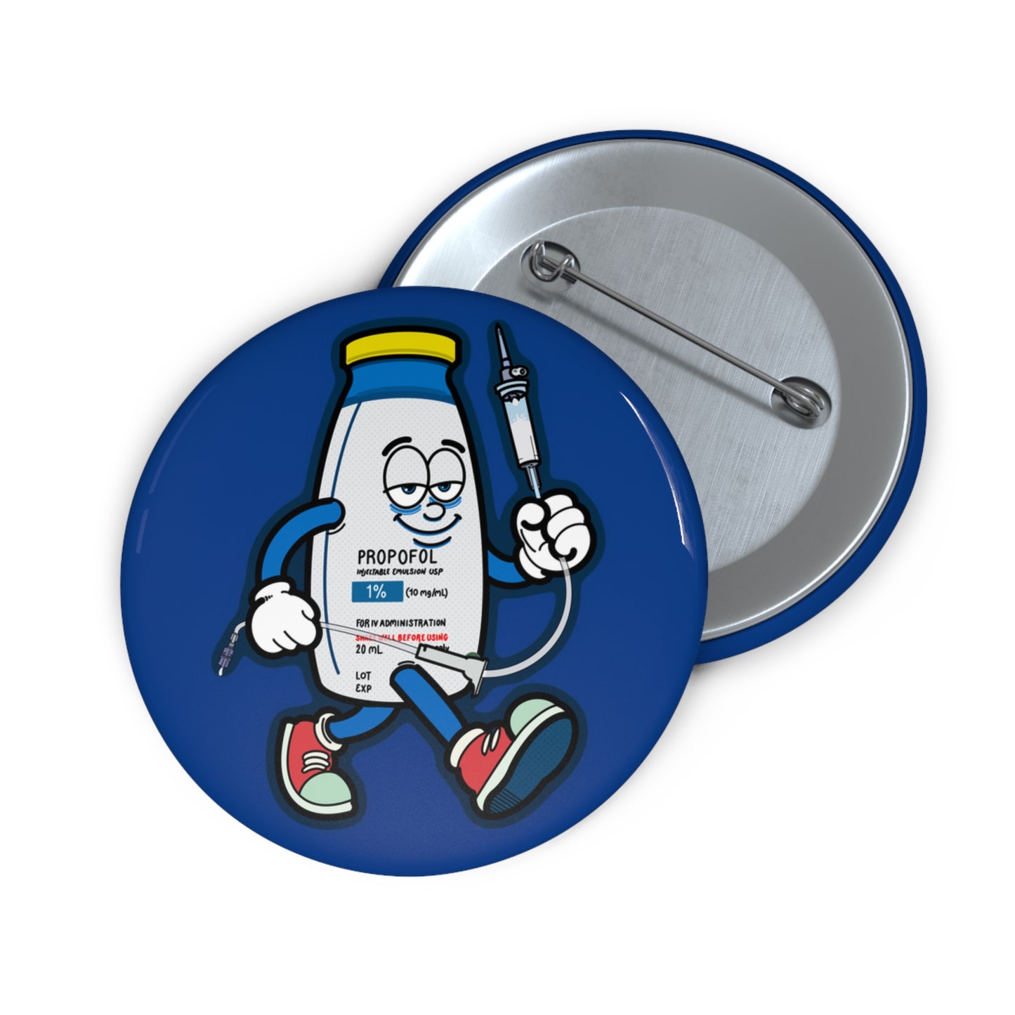 Propofol Pete Sedation Button, Pin. ICU Nurse Pin, Great Gift for Nurses, Fun Nursing Humor for Healthcare Pros
