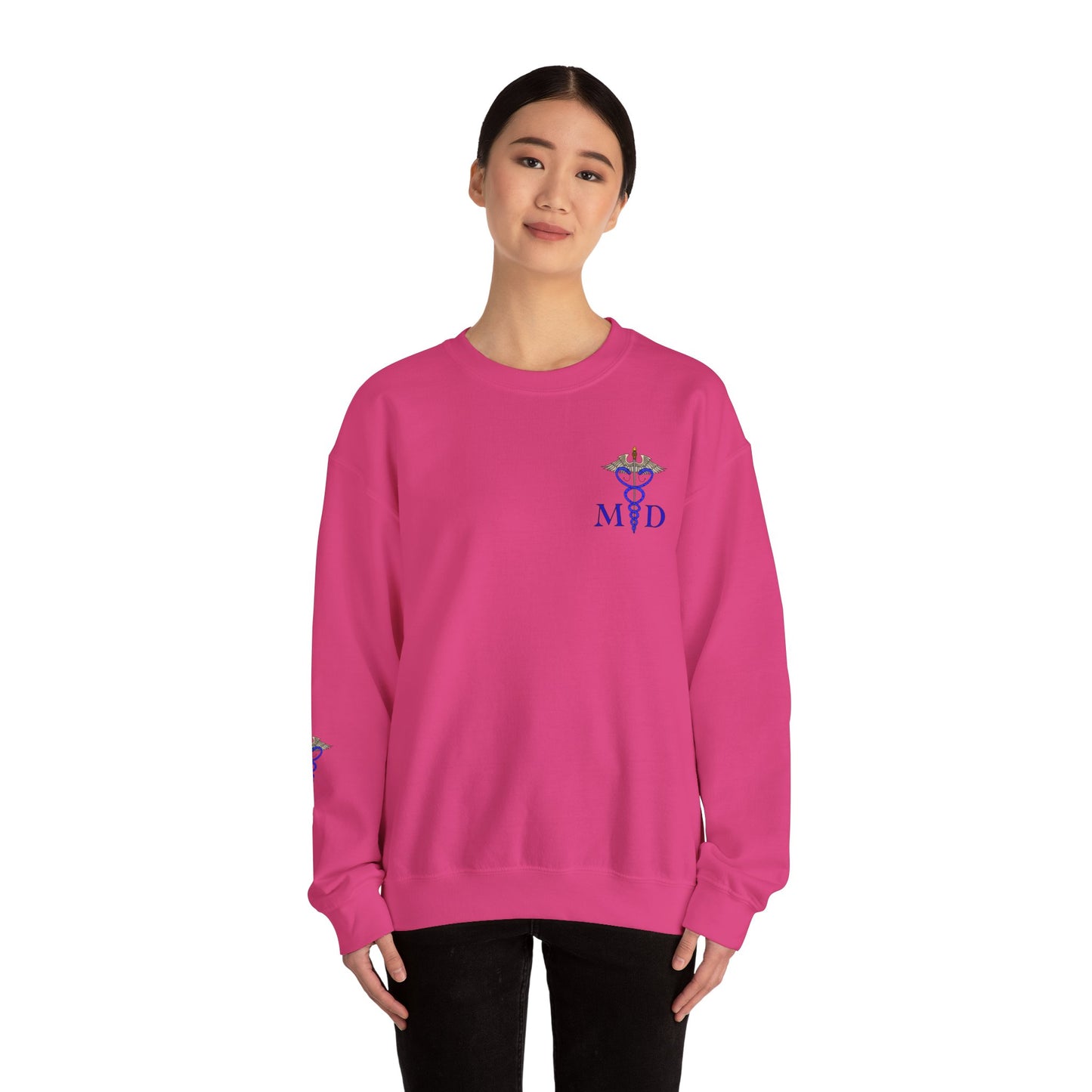 MD Caduceus Sweatshirt, Proud MD Apparel, Great Gift For Doctors, New Grad Doctors, Unisex Heavy Blend™ Crewneck Sweatshirt