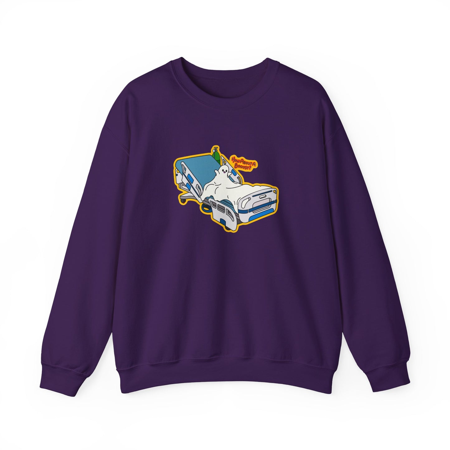 How About A Booost Sweatshirt, Funny Halloween, Spooky Nurse and Medical Humor Apparel, Great Gift For Nurses, CNAs, PCAs
