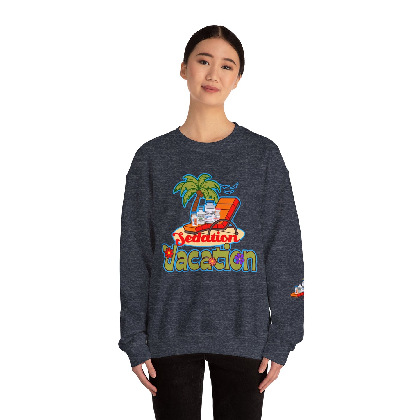 Sedation Vacation Sweatshirt, Relax in Style with ICU Humor, Daily Awakening Trial Humor, Great gift for ICU Nurses, Critical Care Doctors