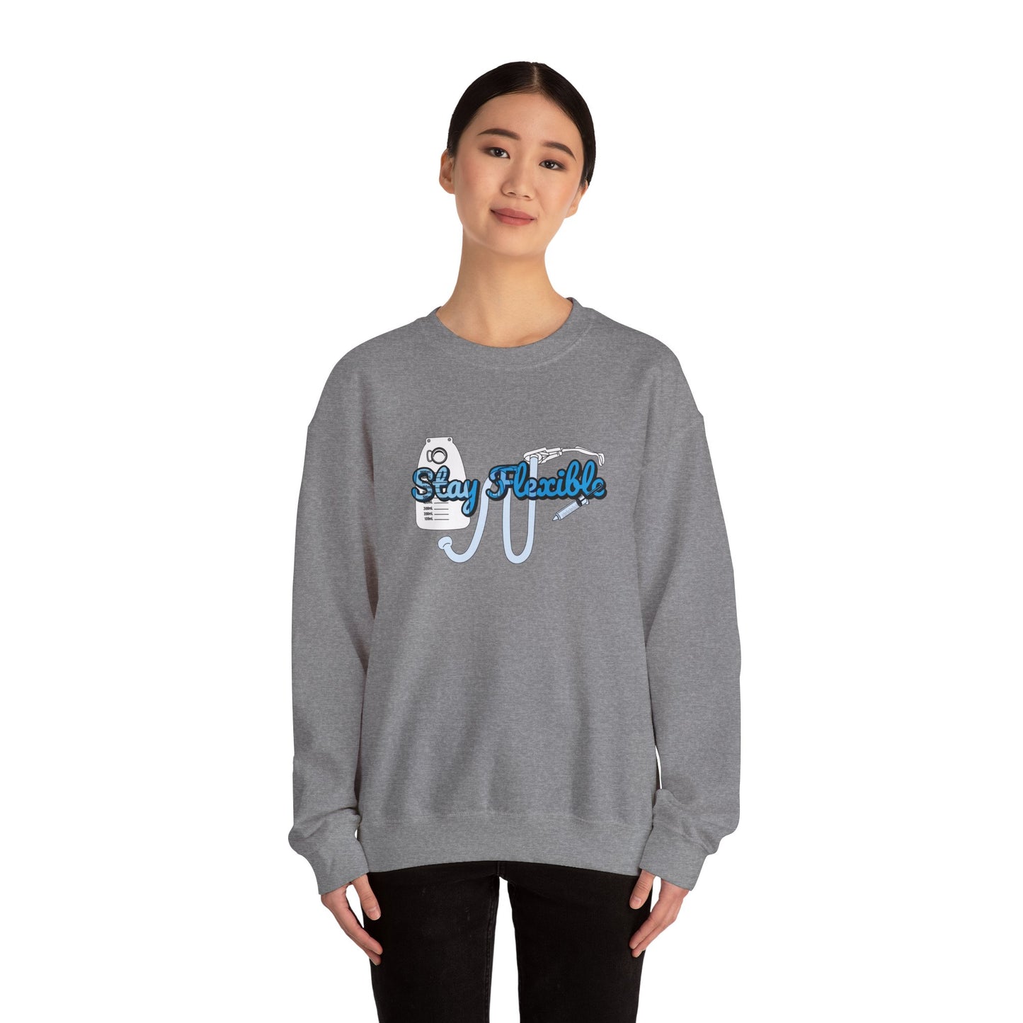 Stay Flexible Sweatshirt, Funny Nurse Humor, Flex-Seal Fecal Management, ICU, ER, Critical Care, RN Gift, Medical Gag Apparel