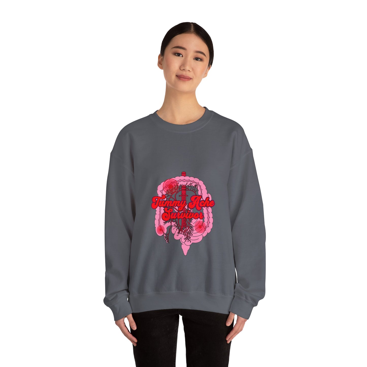 Tummy Ache Survivor Sweatshirt , Funny Nurse and Medical Humor Apparel,Unisex Heavy Blend™ Crewneck Sweatshirt, Humor Apparel For Nurses