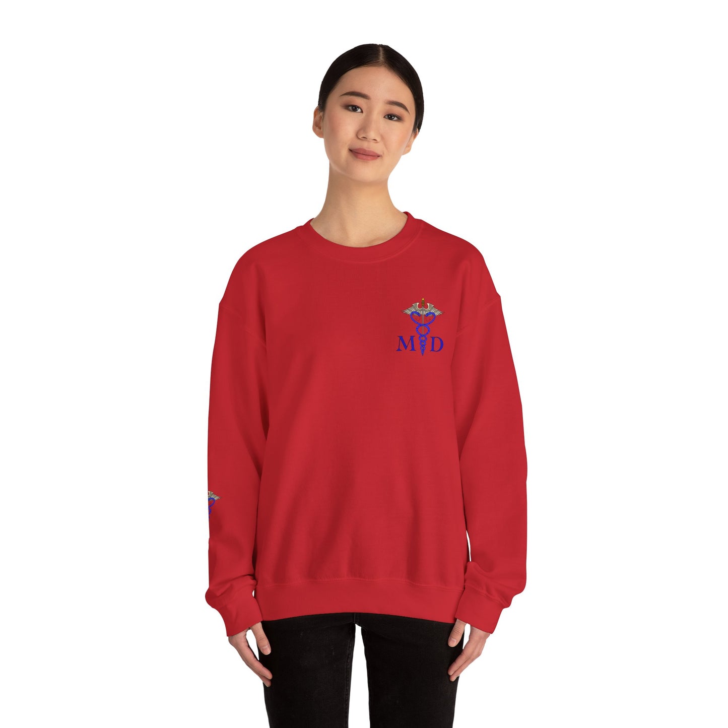 MD Caduceus Sweatshirt, Proud MD Apparel, Great Gift For Doctors, New Grad Doctors, Unisex Heavy Blend™ Crewneck Sweatshirt