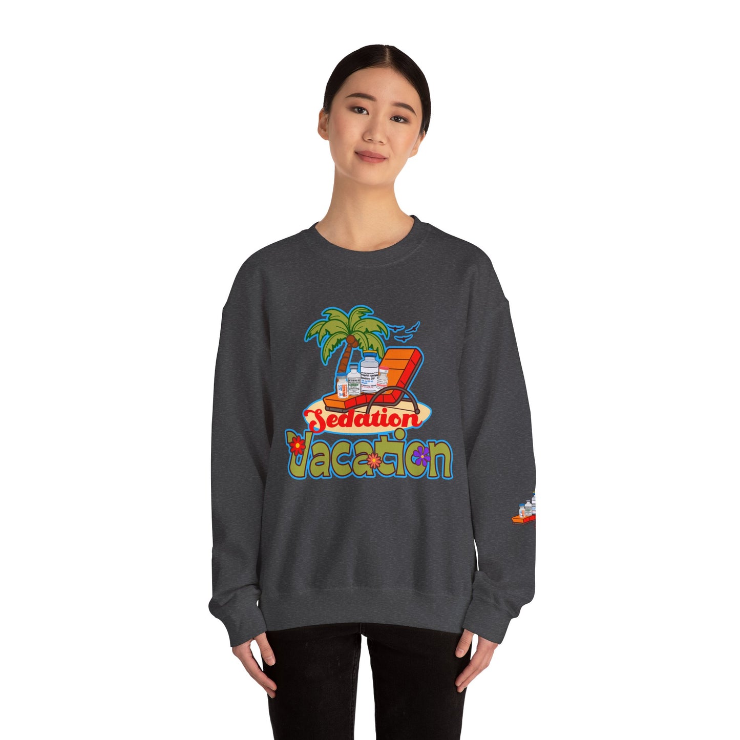Sedation Vacation Sweatshirt, Relax in Style with ICU Humor, Daily Awakening Trial Humor, Great gift for ICU Nurses, Critical Care Doctors
