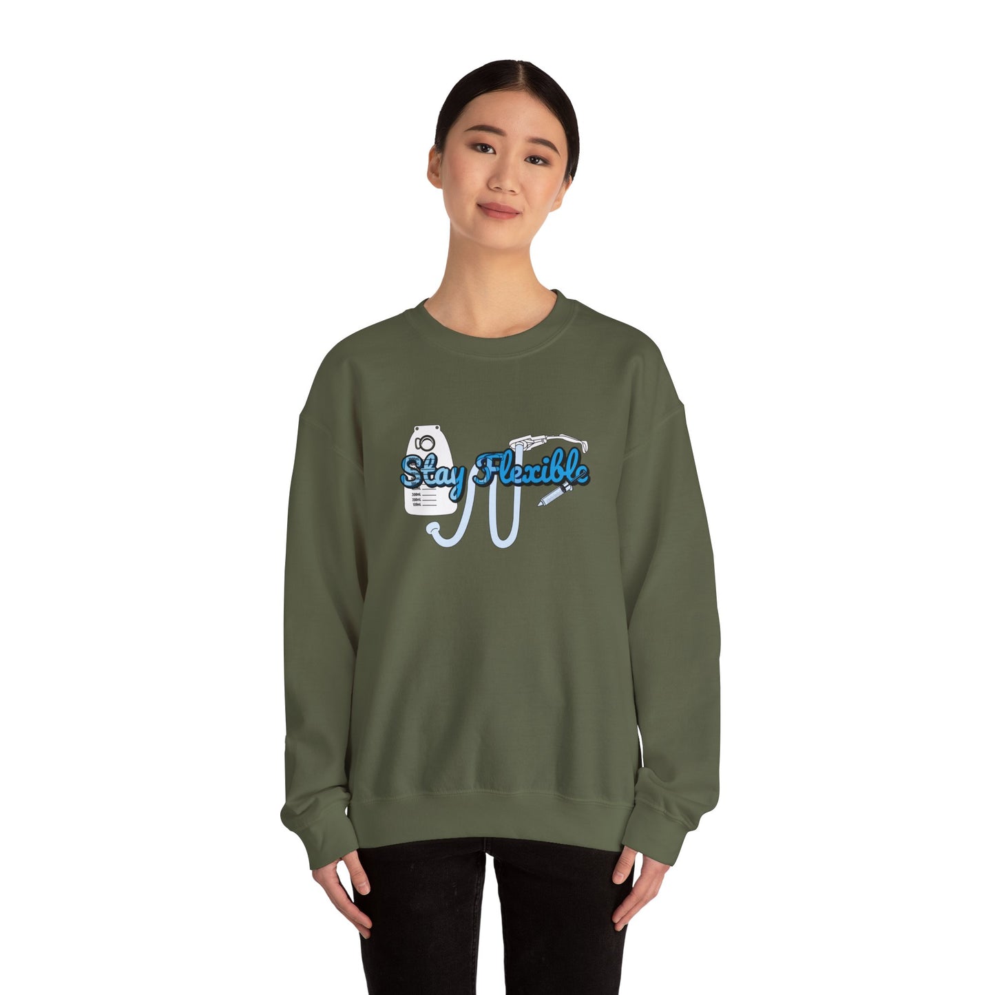 Stay Flexible Sweatshirt, Funny Nurse Humor, Flex-Seal Fecal Management, ICU, ER, Critical Care, RN Gift, Medical Gag Apparel