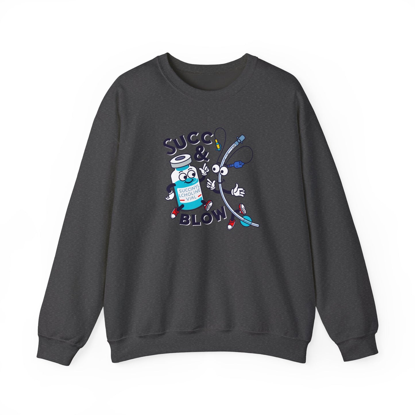 Succ and Blow Sweatshirt, Funny ICU Nurse & Anesthesia Humor, Succinylcholine, ET Tube Design, Respiratory, Intubation RN Sweatshirt