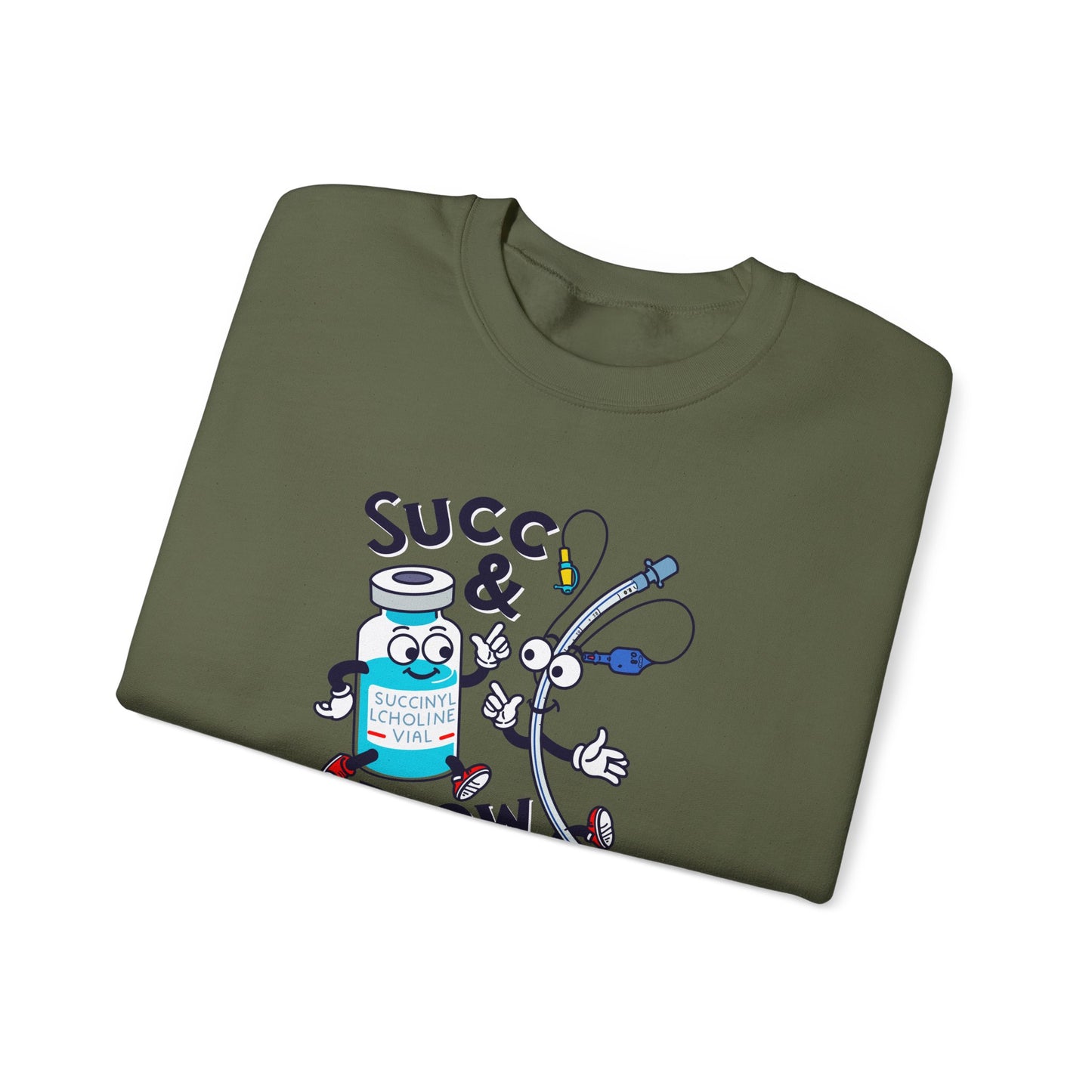 Succ and Blow Sweatshirt, Funny ICU Nurse & Anesthesia Humor, Succinylcholine, ET Tube Design, Respiratory, Intubation RN Sweatshirt