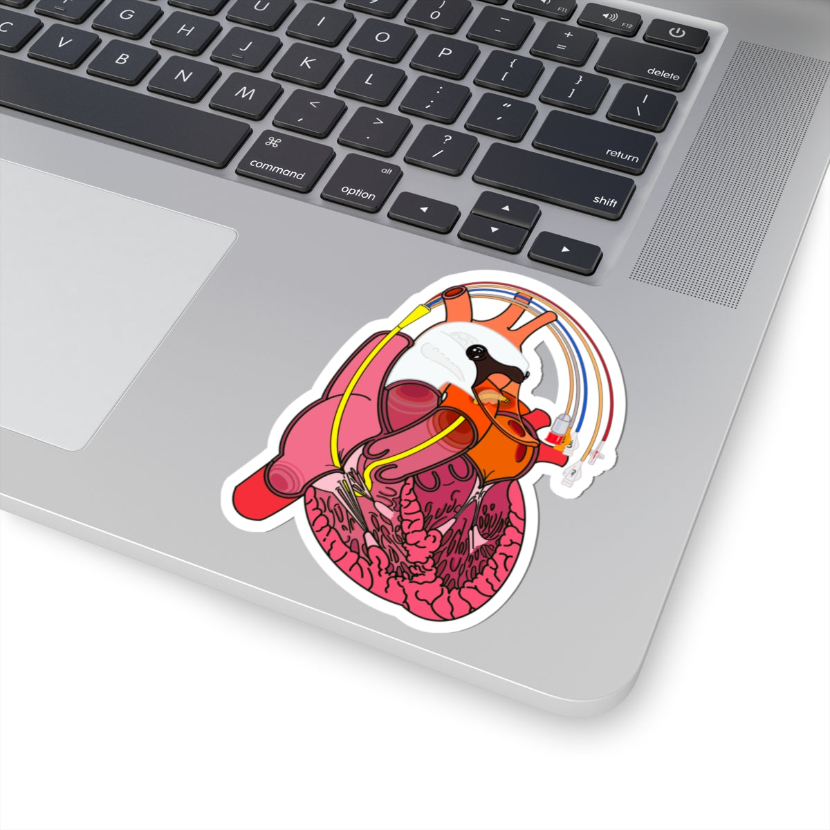 Swan Heart Medical Sticker - Unique Design with Swan-Ganz Catheter - Perfect for Medical Professionals, CVICU Nurses, Cardiology Enthusiast