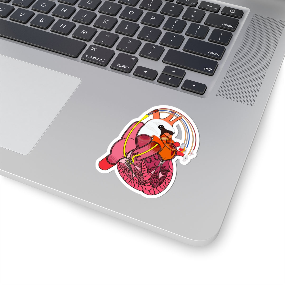 Swan Heart Medical Sticker - Unique Design with Swan-Ganz Catheter - Perfect for Medical Professionals, CVICU Nurses, Cardiology Enthusiast