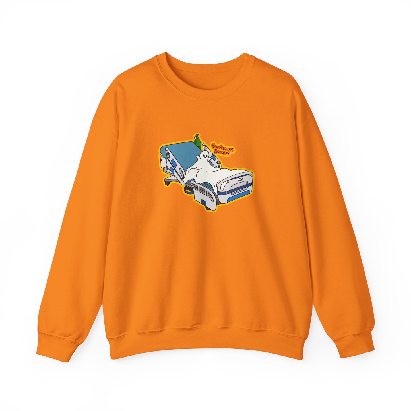 How About A Booost Sweatshirt, Funny Halloween, Spooky Nurse and Medical Humor Apparel, Great Gift For Nurses, CNAs, PCAs