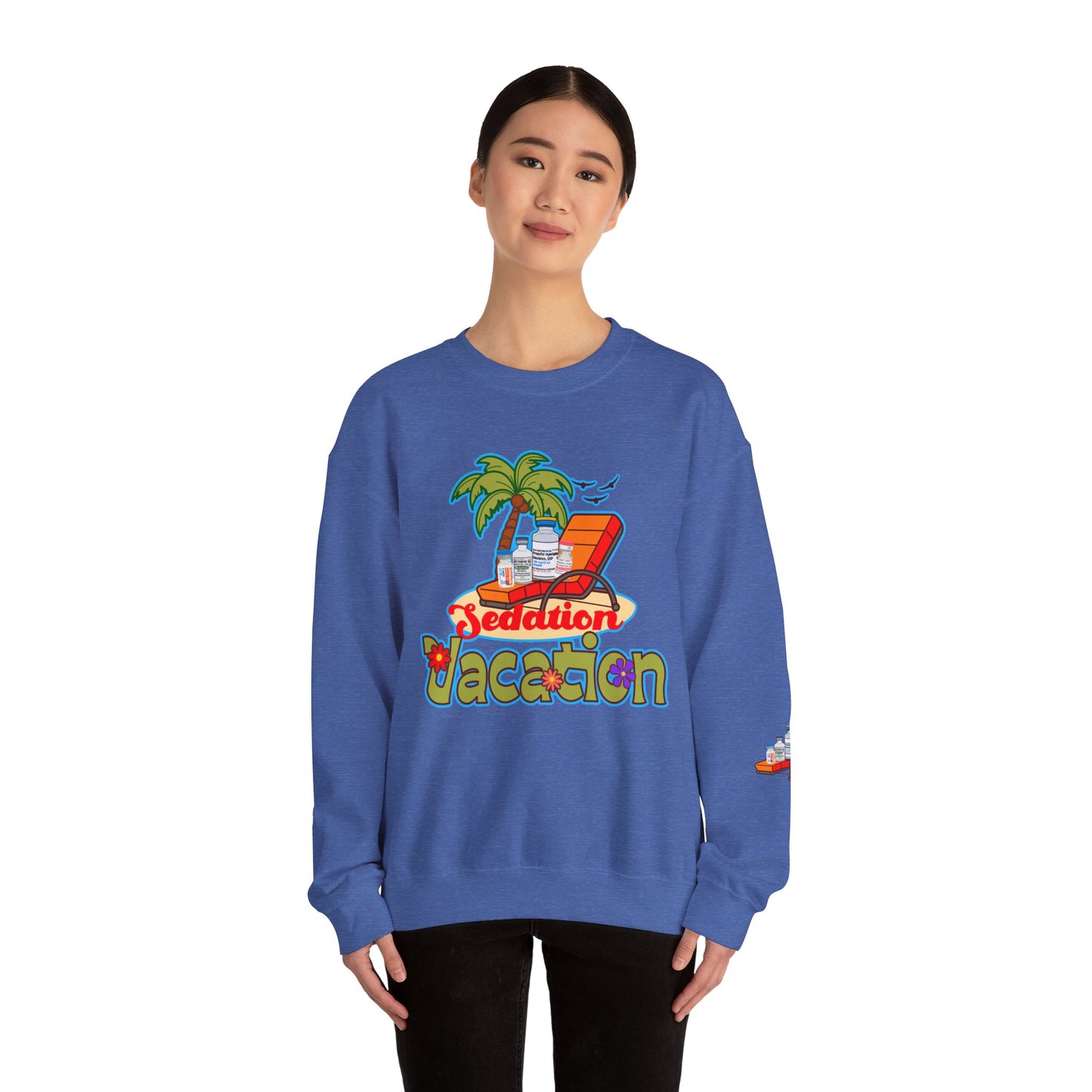 Sedation Vacation Sweatshirt, Relax in Style with ICU Humor, Daily Awakening Trial Humor, Great gift for ICU Nurses, Critical Care Doctors