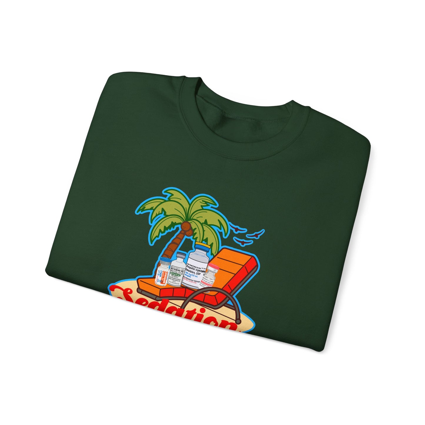 Sedation Vacation Sweatshirt, Relax in Style with ICU Humor, Daily Awakening Trial Humor, Great gift for ICU Nurses, Critical Care Doctors