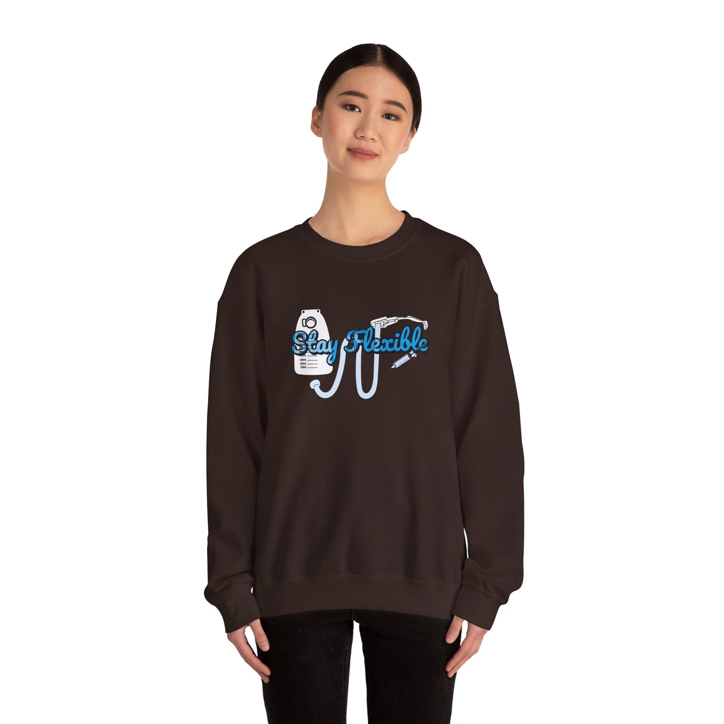 Stay Flexible Sweatshirt, Funny Nurse Humor, Flex-Seal Fecal Management, ICU, ER, Critical Care, RN Gift, Medical Gag Apparel