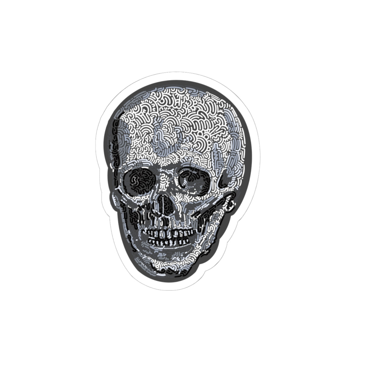 Detailed Skull Sticker - Anatomical Skull Art for Medical and Gothic Decor