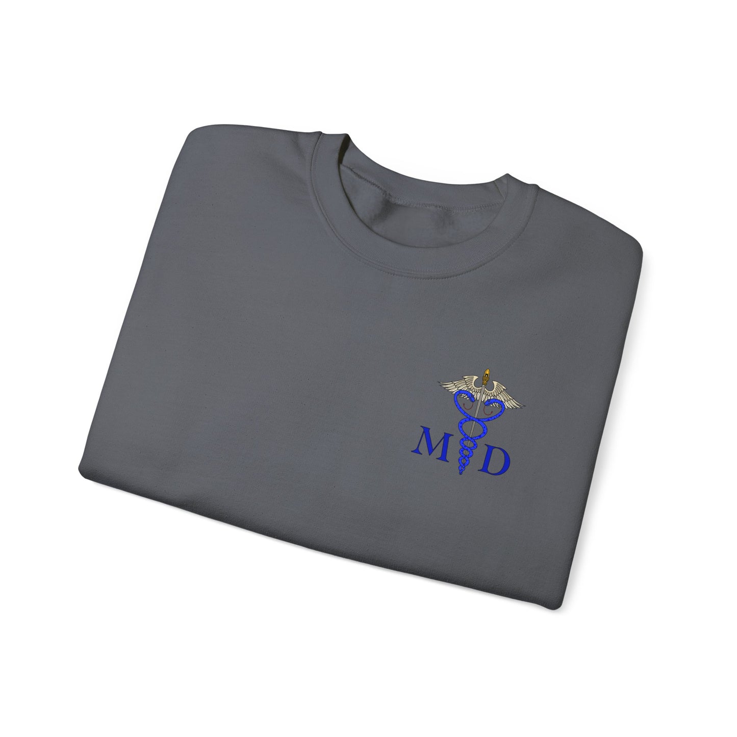 MD Caduceus Sweatshirt, Proud MD Apparel, Great Gift For Doctors, New Grad Doctors, Unisex Heavy Blend™ Crewneck Sweatshirt
