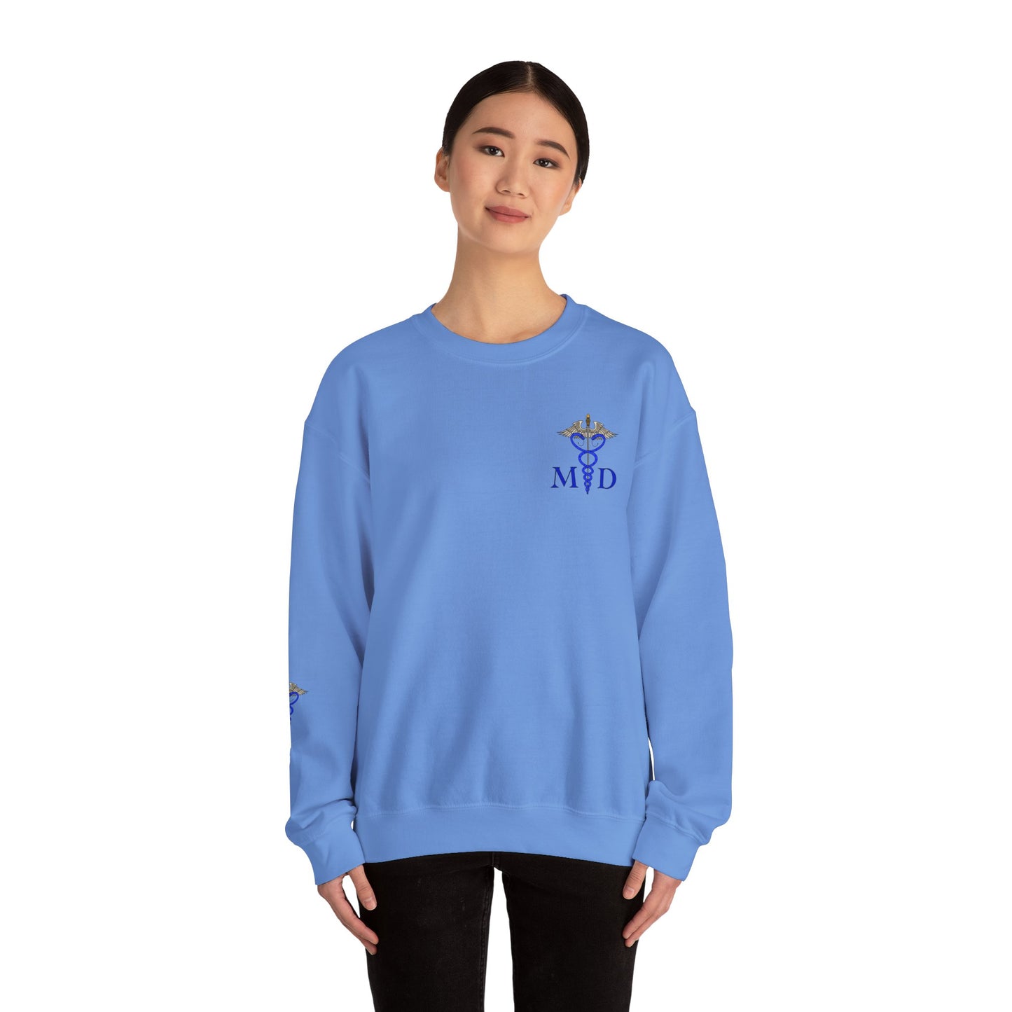 MD Caduceus Sweatshirt, Proud MD Apparel, Great Gift For Doctors, New Grad Doctors, Unisex Heavy Blend™ Crewneck Sweatshirt