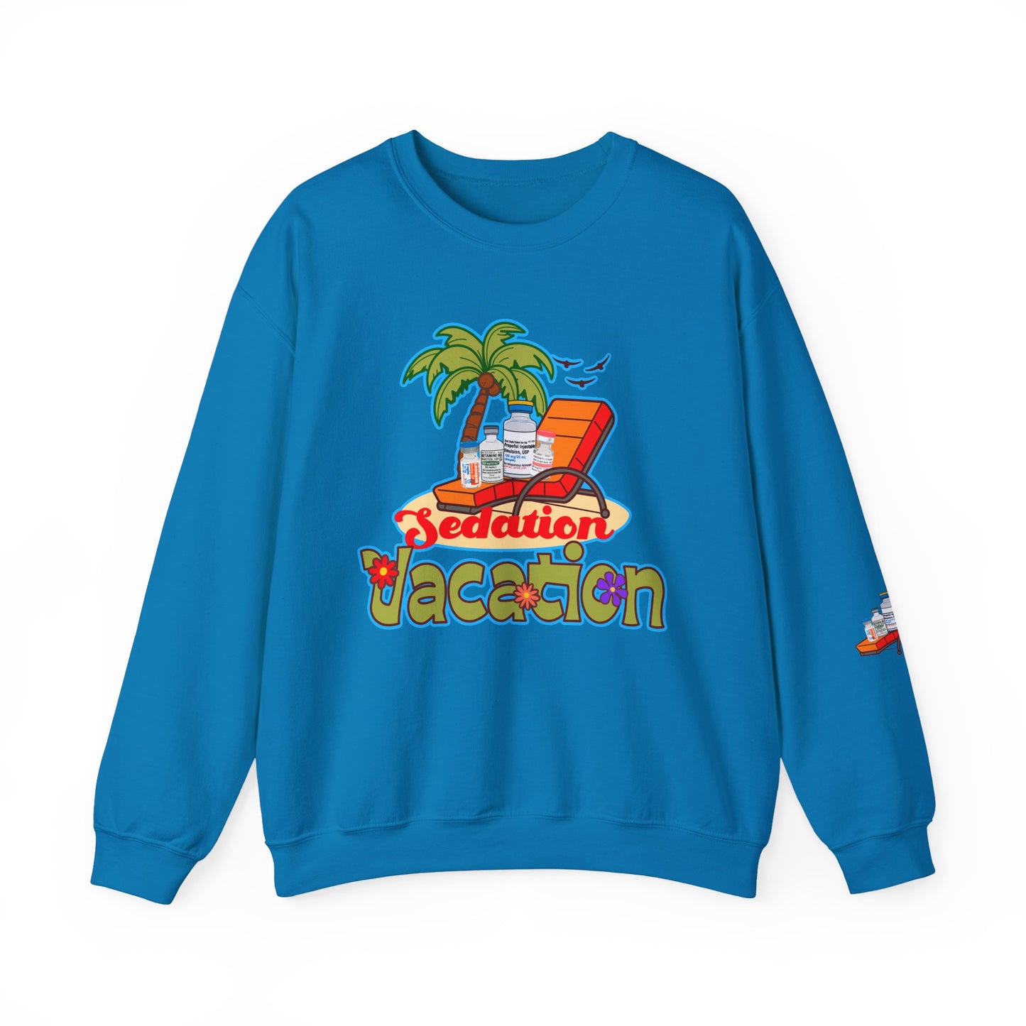 Sedation Vacation Sweatshirt, Relax in Style with ICU Humor, Daily Awakening Trial Humor, Great gift for ICU Nurses, Critical Care Doctors
