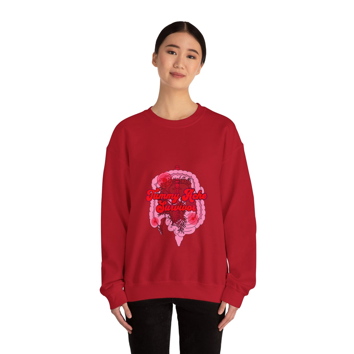 Tummy Ache Survivor Sweatshirt , Funny Nurse and Medical Humor Apparel,Unisex Heavy Blend™ Crewneck Sweatshirt, Humor Apparel For Nurses