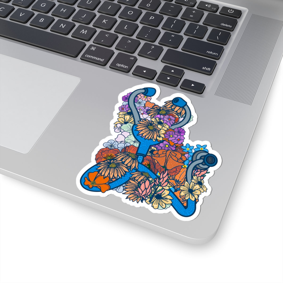 Floral Stethoscope Sticker
