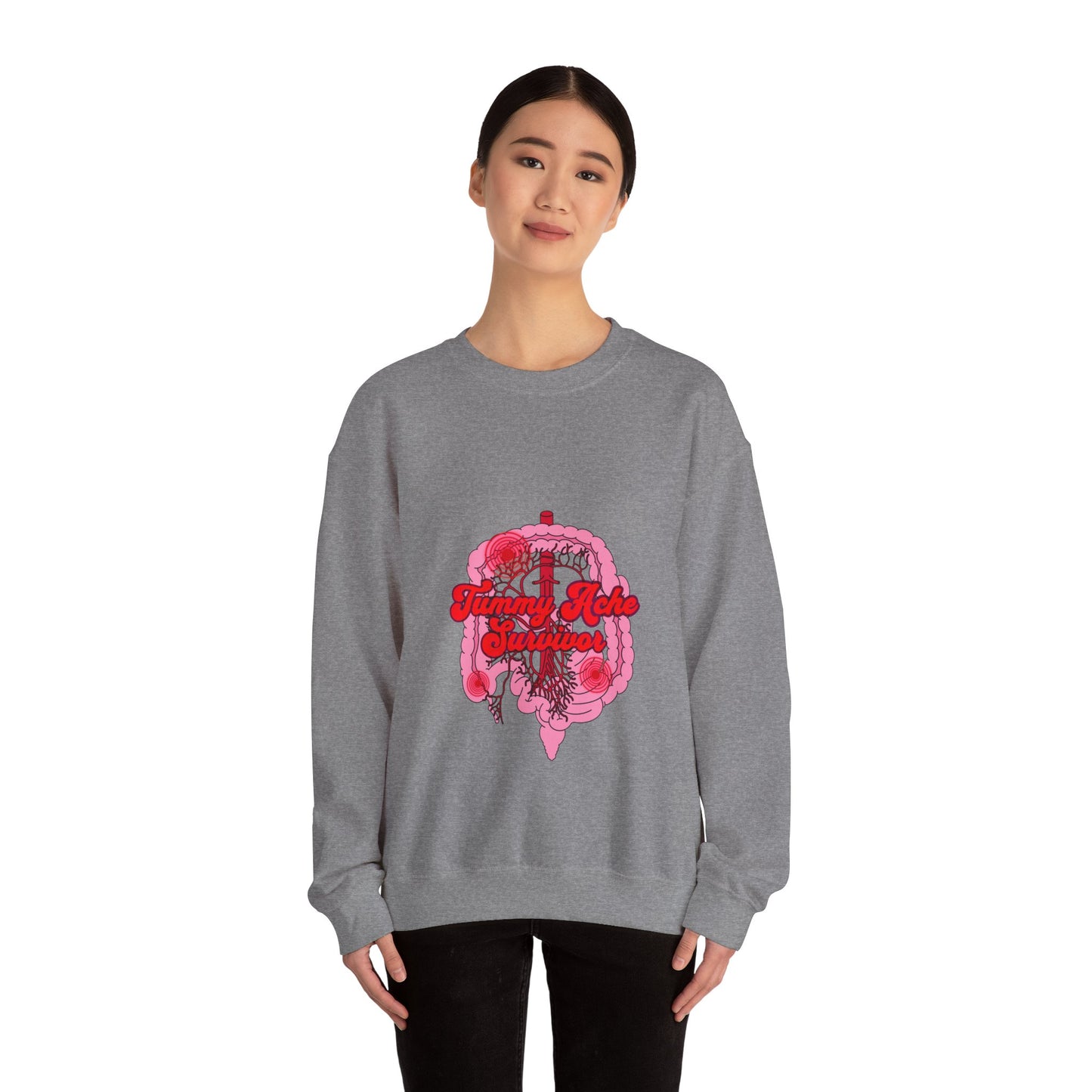 Tummy Ache Survivor Sweatshirt , Funny Nurse and Medical Humor Apparel,Unisex Heavy Blend™ Crewneck Sweatshirt, Humor Apparel For Nurses