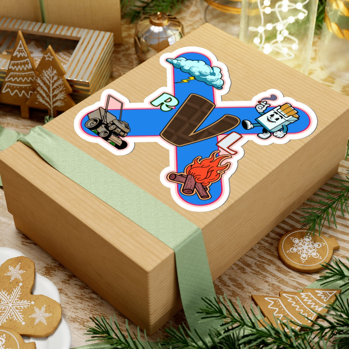 Smoke Over Fire, Clouds Over Grass, EKG Sticker