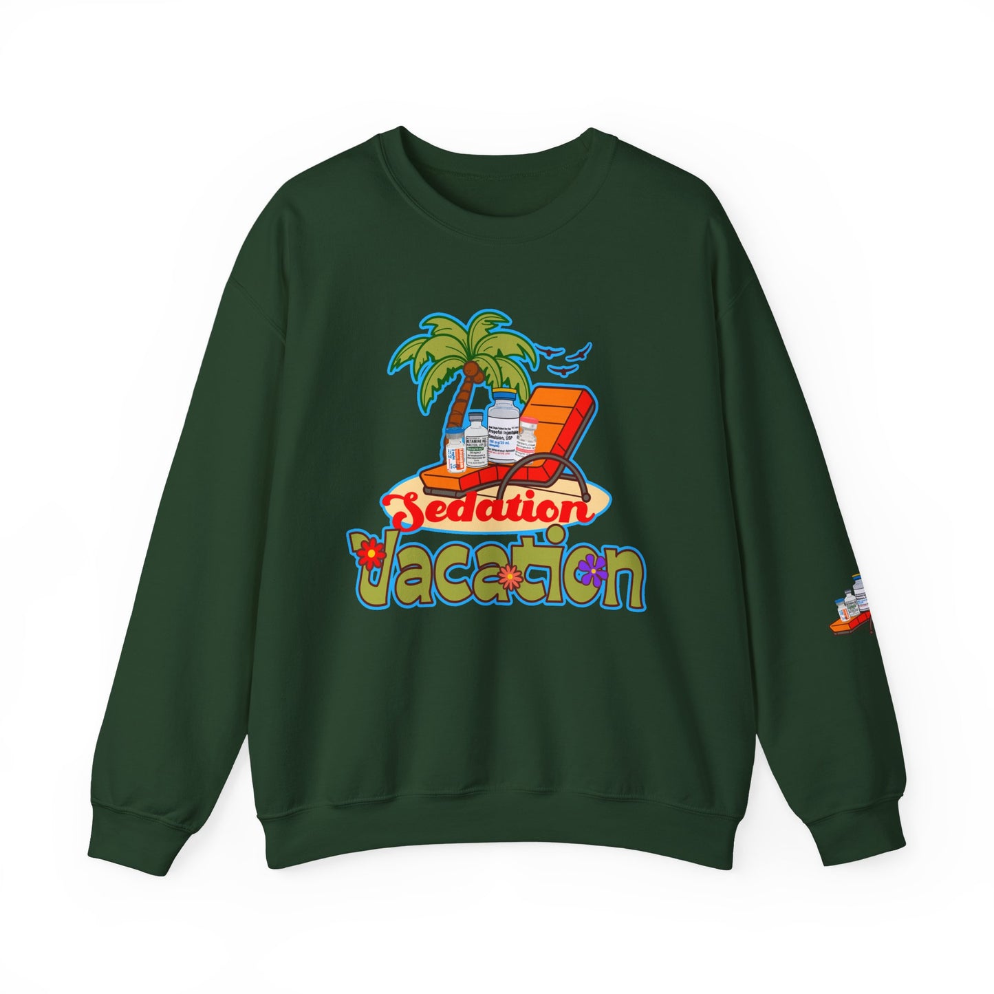 Sedation Vacation Sweatshirt, Relax in Style with ICU Humor, Daily Awakening Trial Humor, Great gift for ICU Nurses, Critical Care Doctors
