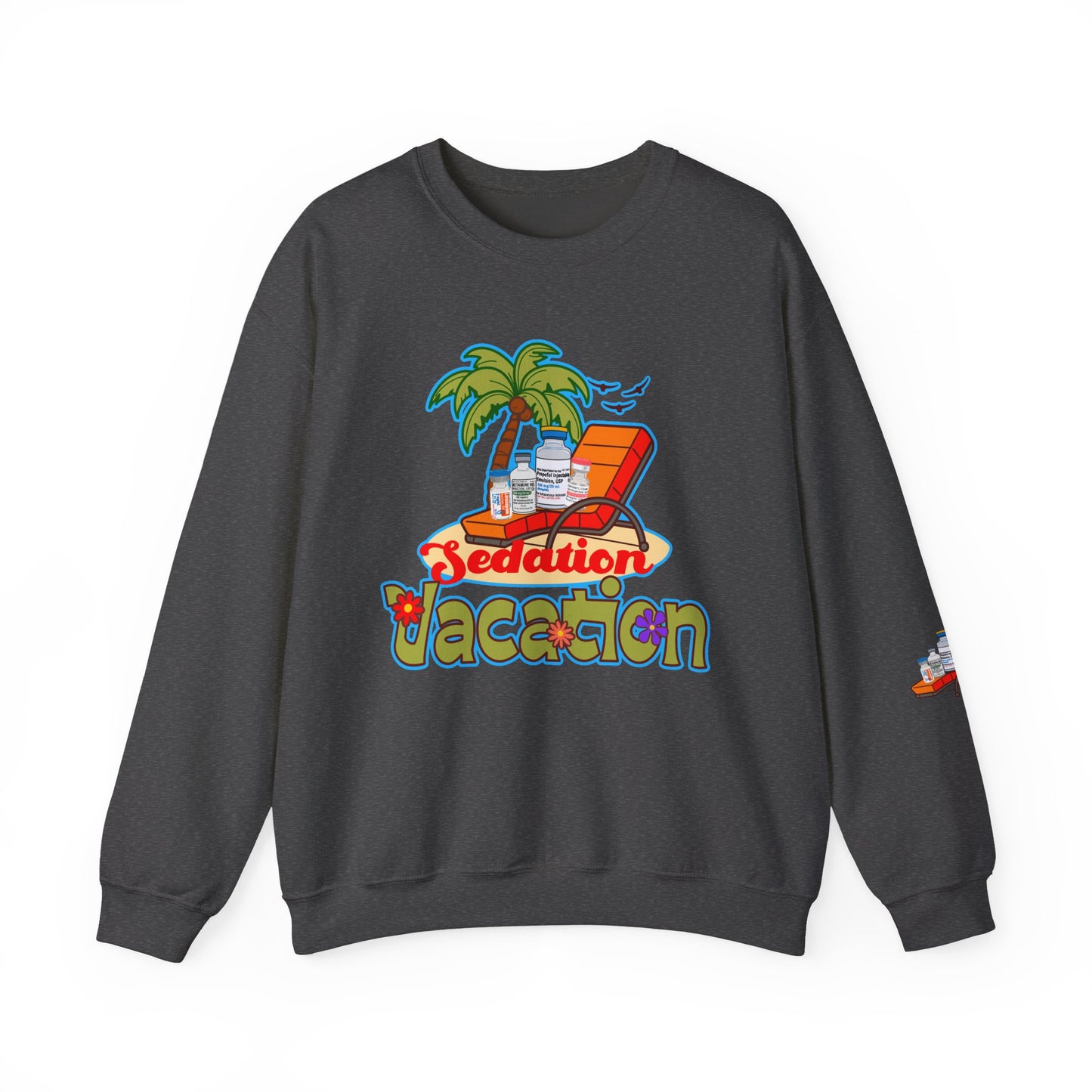Sedation Vacation Sweatshirt, Relax in Style with ICU Humor, Daily Awakening Trial Humor, Great gift for ICU Nurses, Critical Care Doctors