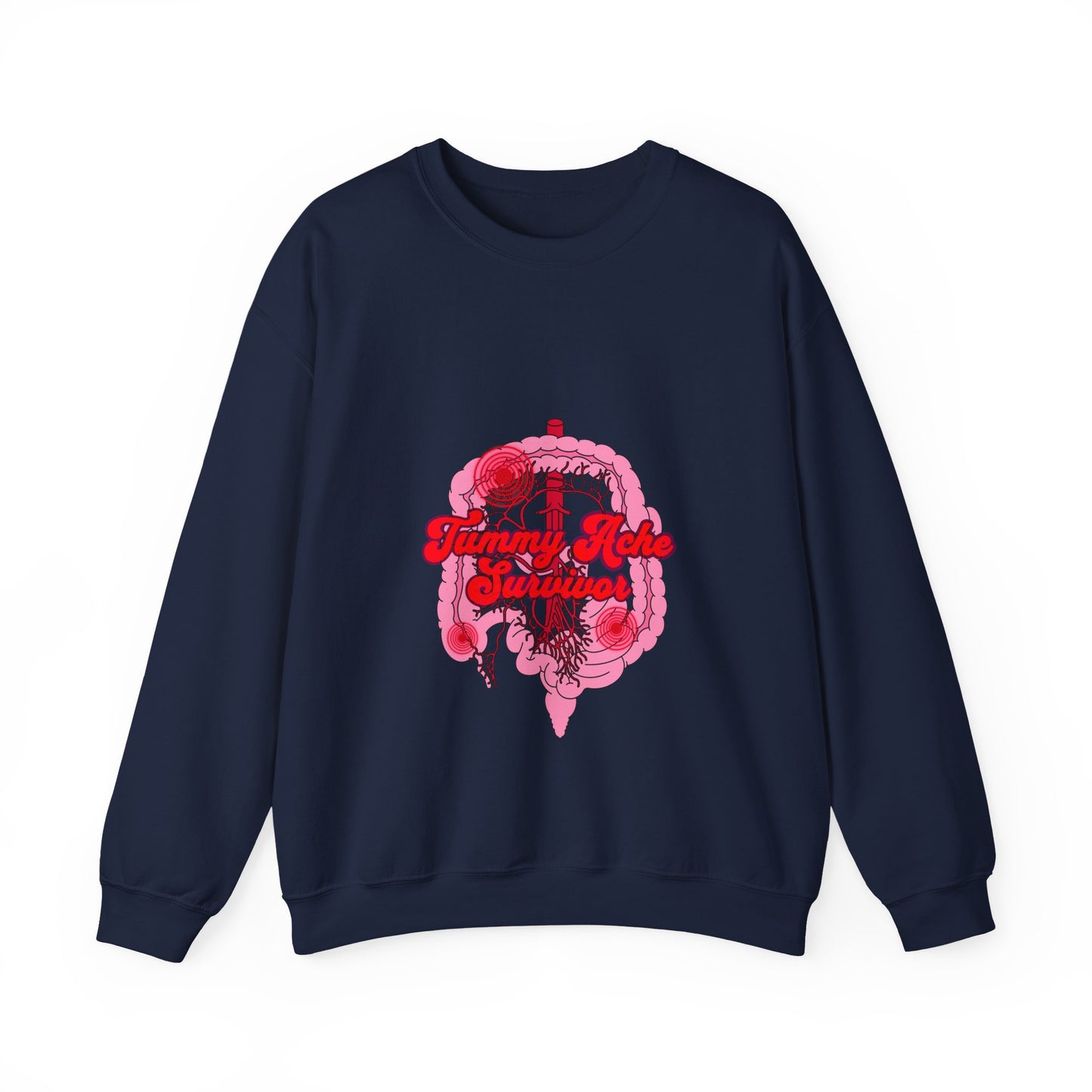 Tummy Ache Survivor Sweatshirt , Funny Nurse and Medical Humor Apparel,Unisex Heavy Blend™ Crewneck Sweatshirt, Humor Apparel For Nurses