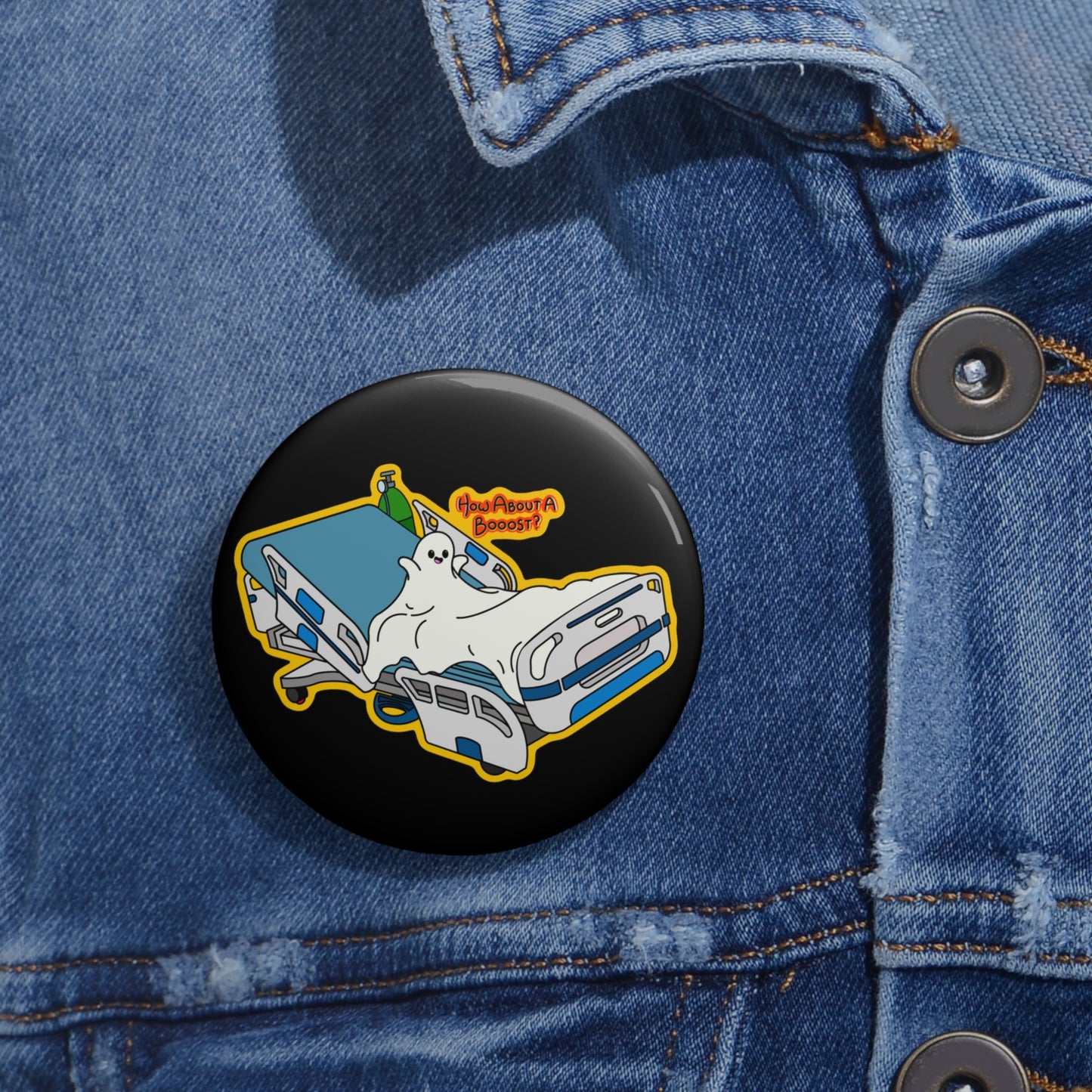 How About A Booost Button, Playful Ghostly Pin for Healthcare Workers, Spooky Halloween Nursing Button Pin, Great Gift for Nurses
