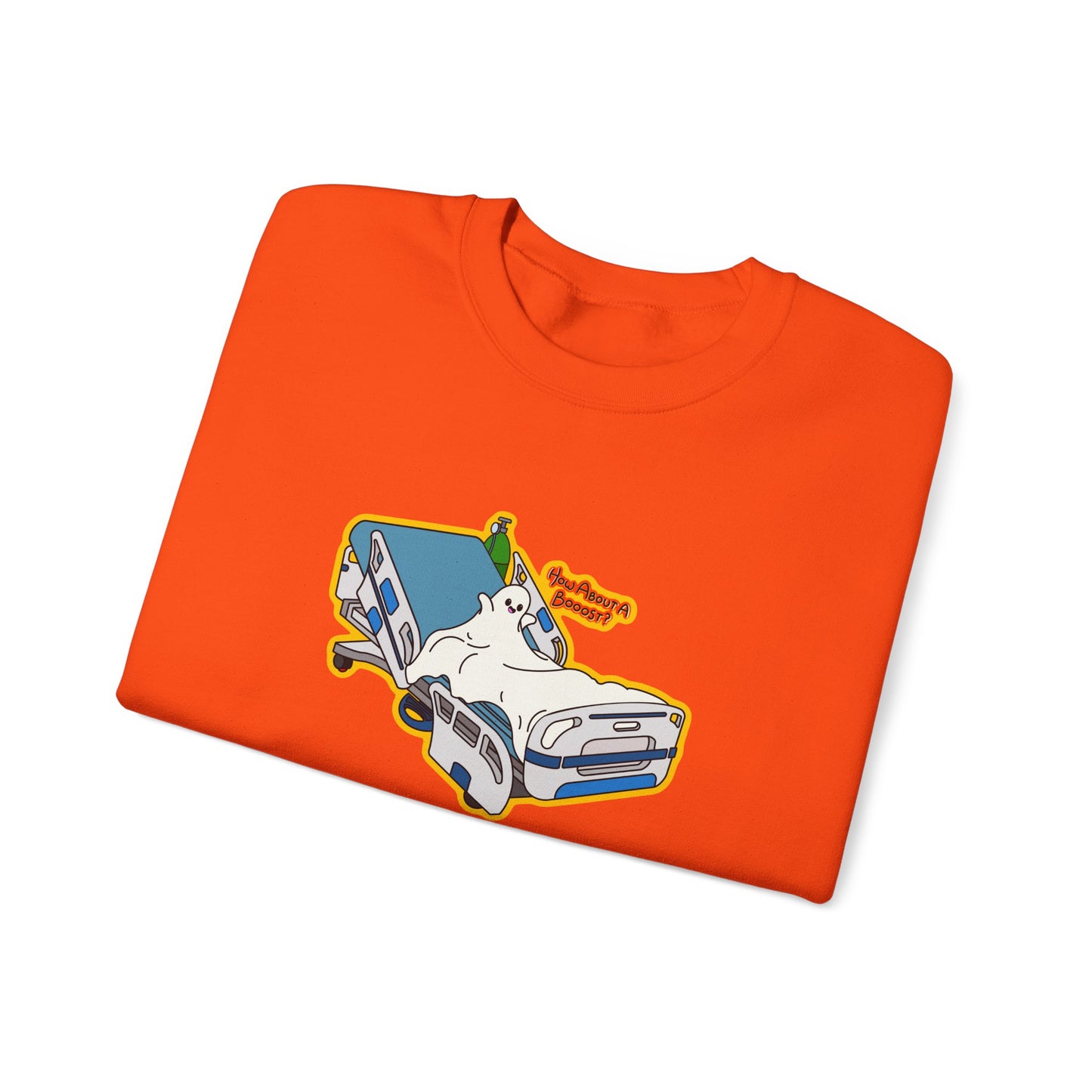 How About A Booost Sweatshirt, Funny Halloween, Spooky Nurse and Medical Humor Apparel, Great Gift For Nurses, CNAs, PCAs