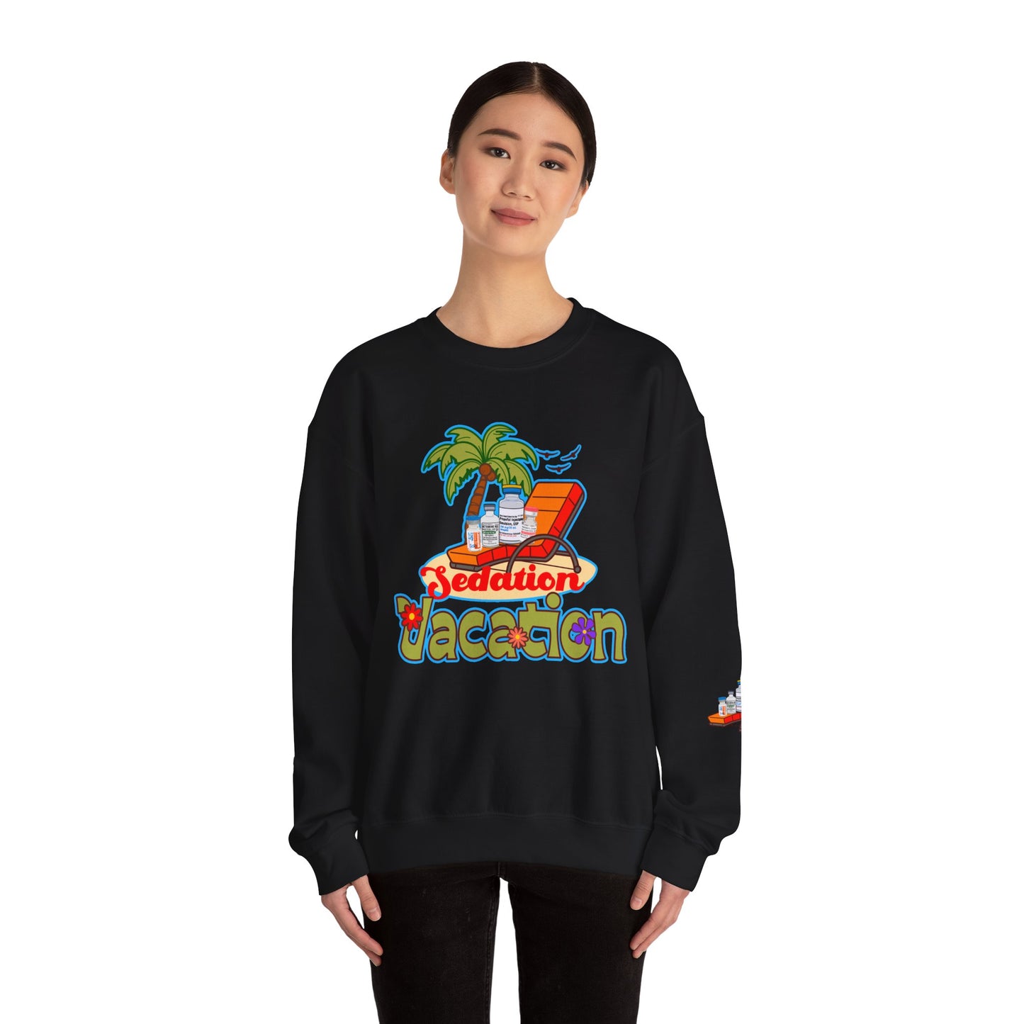 Sedation Vacation Sweatshirt, Relax in Style with ICU Humor, Daily Awakening Trial Humor, Great gift for ICU Nurses, Critical Care Doctors