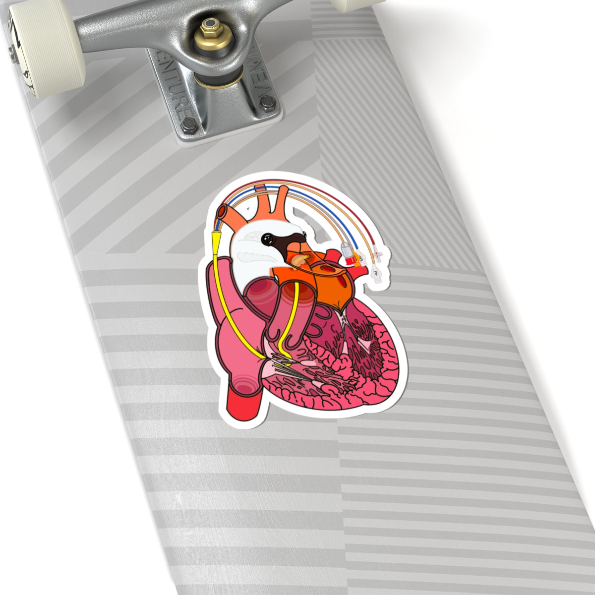 Swan Heart Medical Sticker - Unique Design with Swan-Ganz Catheter - Perfect for Medical Professionals, CVICU Nurses, Cardiology Enthusiast