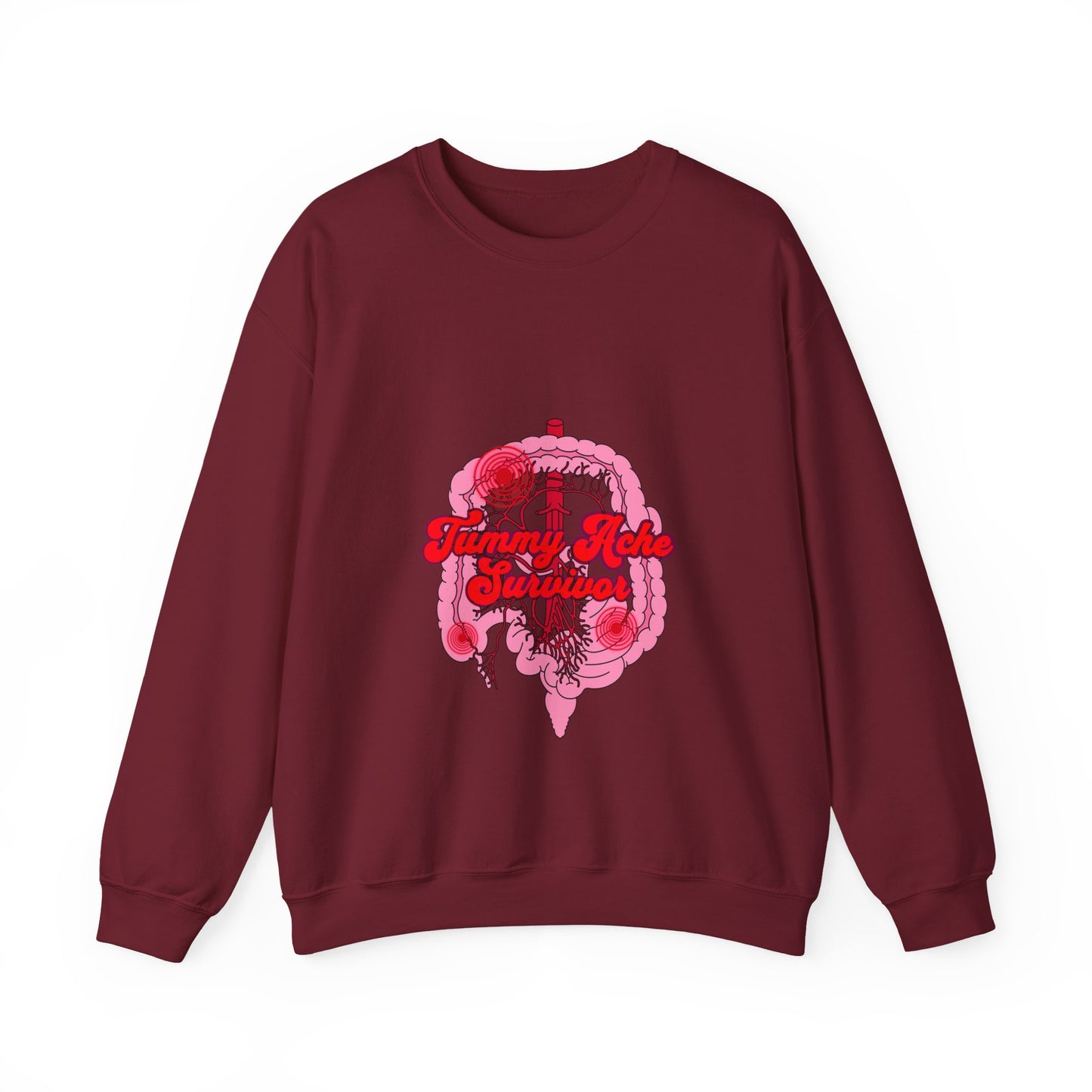 Tummy Ache Survivor Sweatshirt , Funny Nurse and Medical Humor Apparel,Unisex Heavy Blend™ Crewneck Sweatshirt, Humor Apparel For Nurses