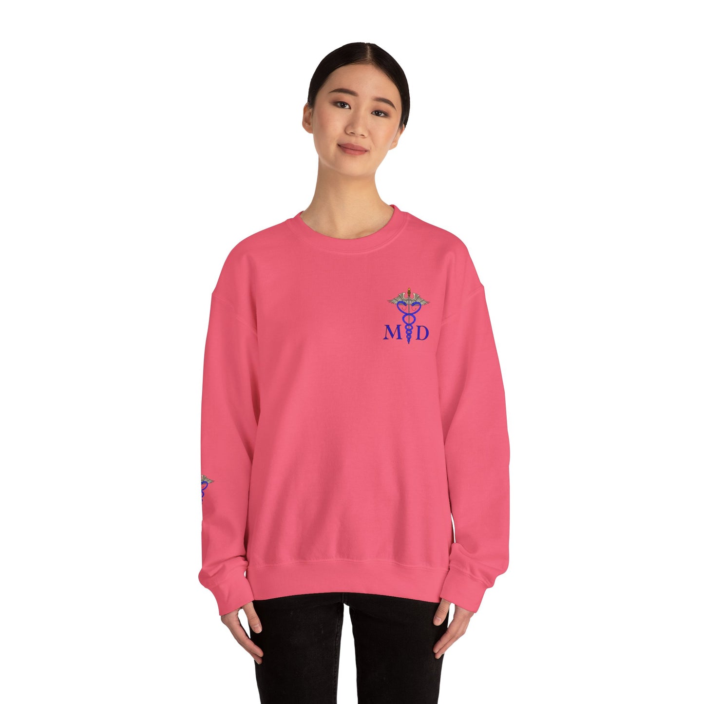 MD Caduceus Sweatshirt, Proud MD Apparel, Great Gift For Doctors, New Grad Doctors, Unisex Heavy Blend™ Crewneck Sweatshirt