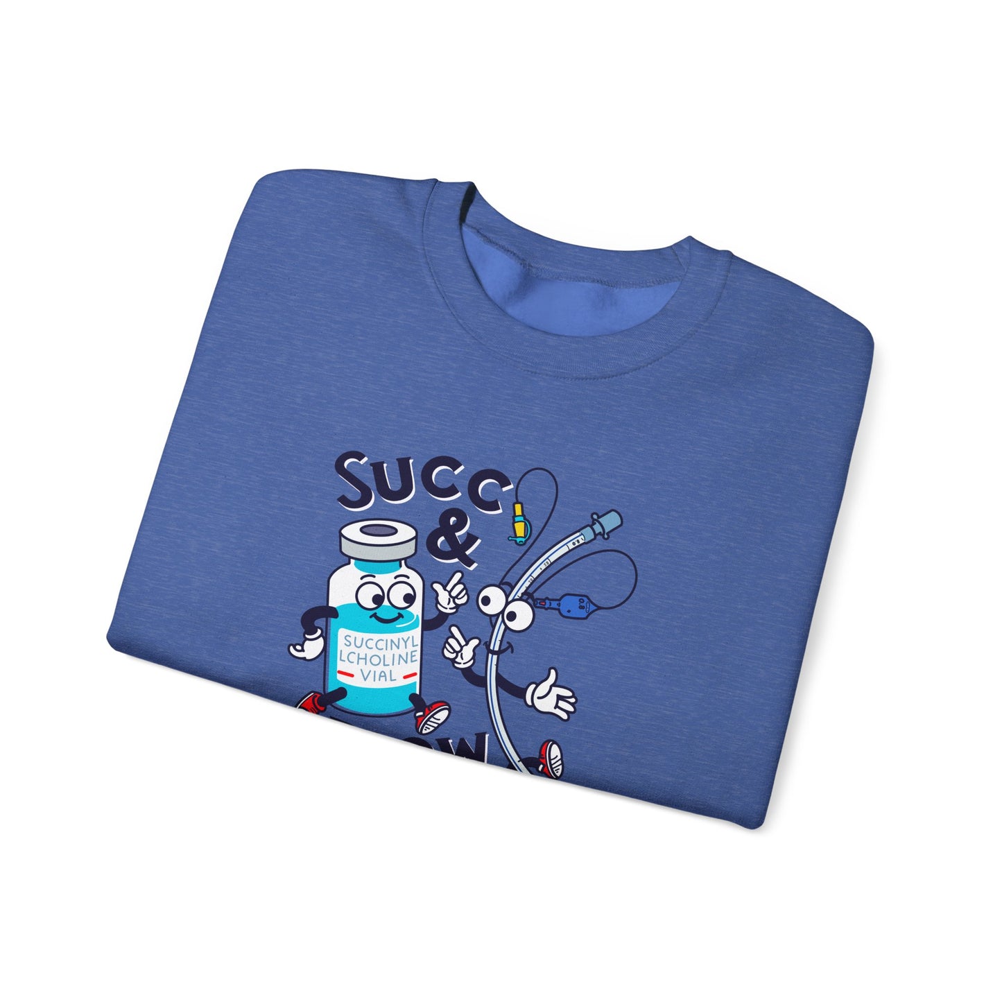Succ and Blow Sweatshirt, Funny ICU Nurse & Anesthesia Humor, Succinylcholine, ET Tube Design, Respiratory, Intubation RN Sweatshirt