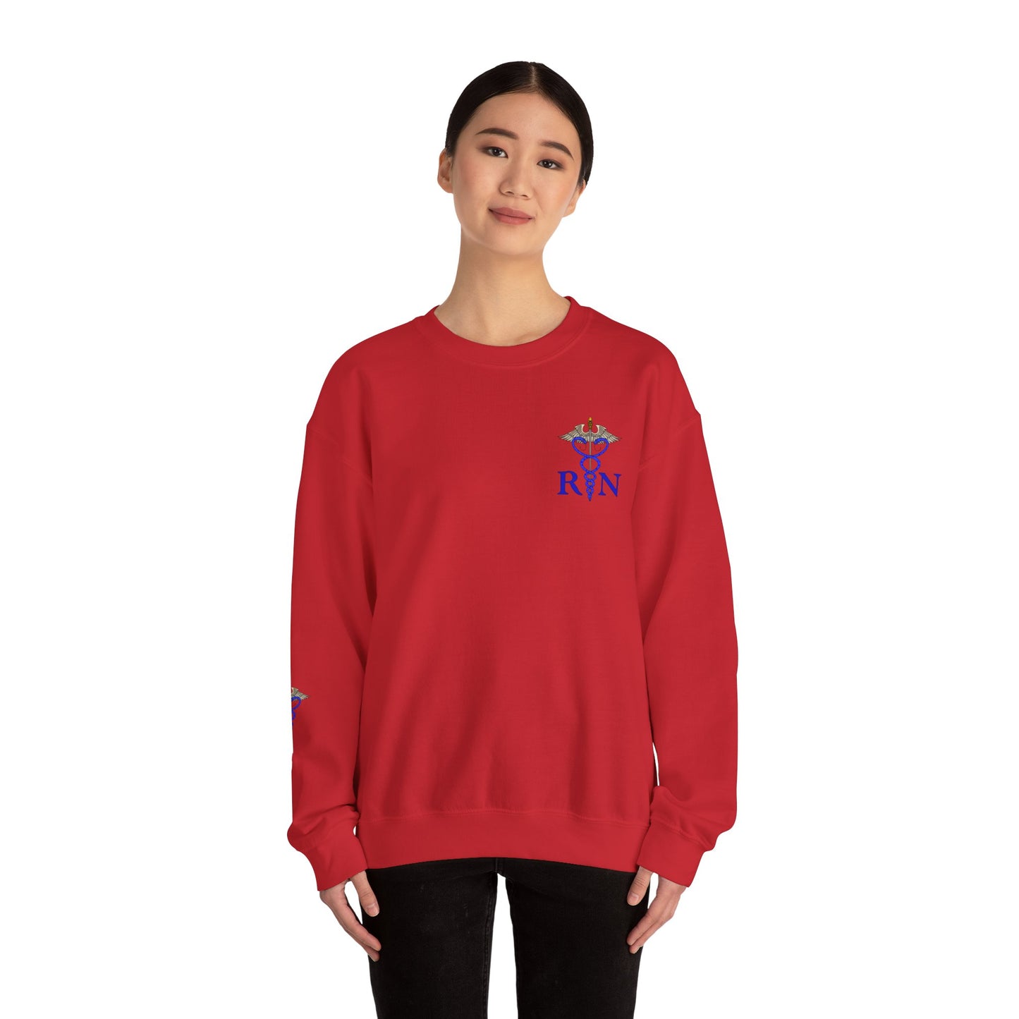 RN Caduceus Sweatshirt , Proud Nurse Apparel, Great Gift For Nurses, New Grad Nurses, Unisex Heavy Blend™ Crewneck Sweatshirt