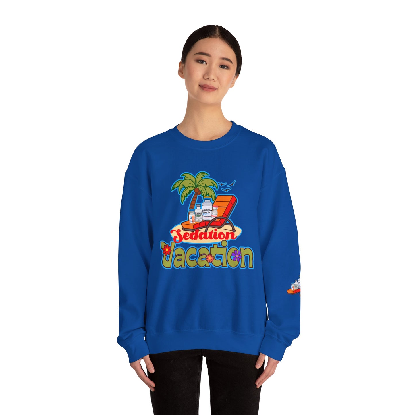 Sedation Vacation Sweatshirt, Relax in Style with ICU Humor, Daily Awakening Trial Humor, Great gift for ICU Nurses, Critical Care Doctors