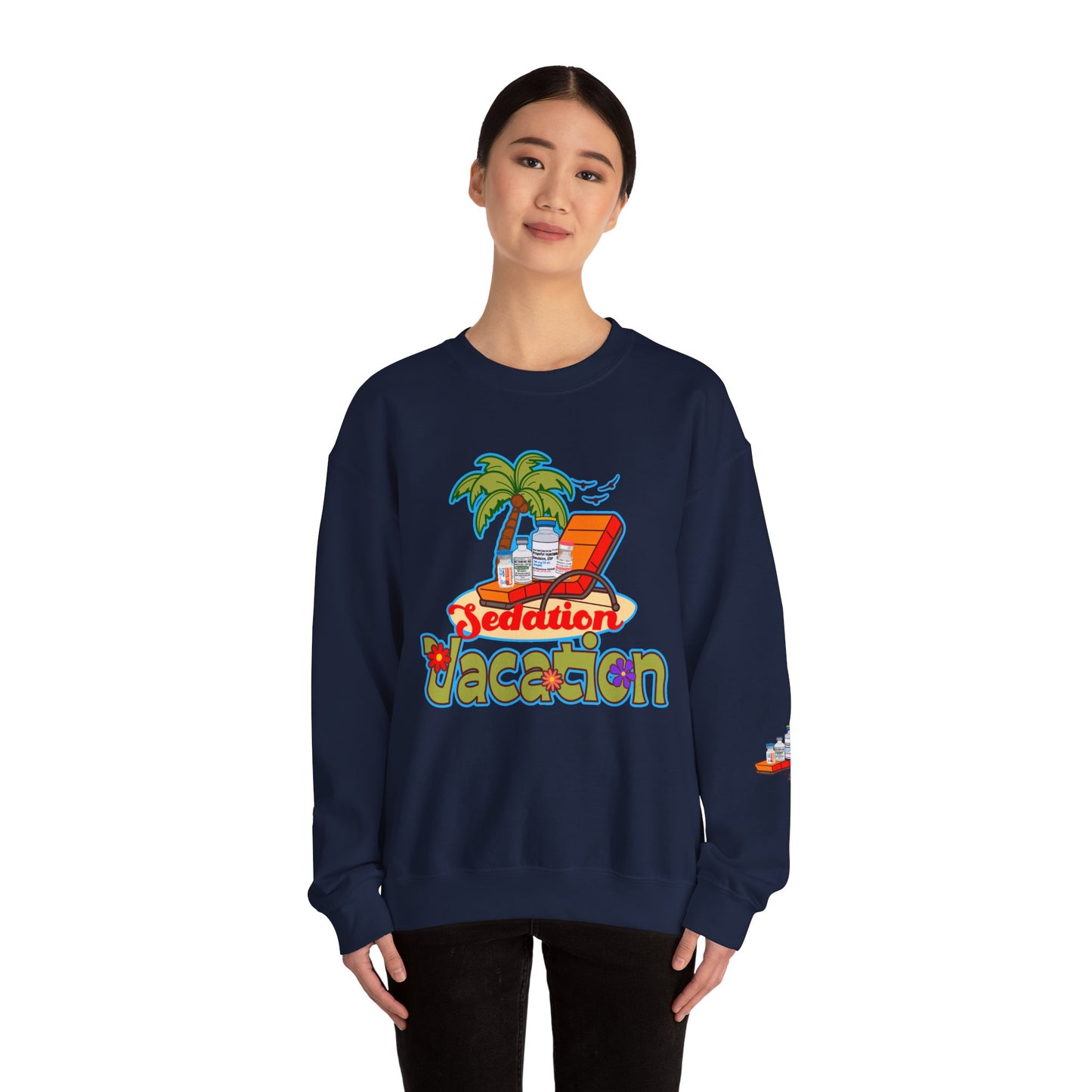 Sedation Vacation Sweatshirt, Relax in Style with ICU Humor, Daily Awakening Trial Humor, Great gift for ICU Nurses, Critical Care Doctors